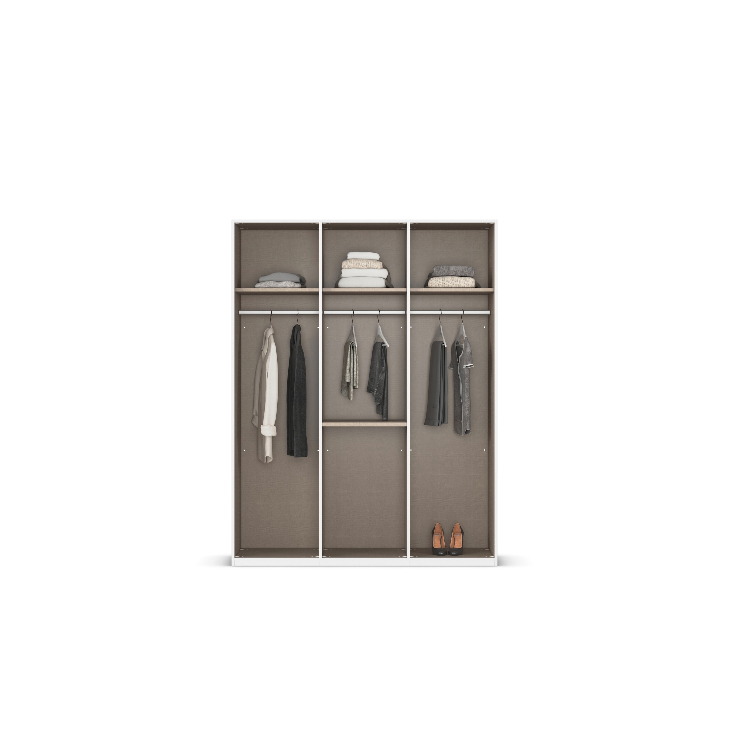rauch Drehtürenschrank »Kleiderschrank Schrank Garderobe Schlafzimmerschrank EVELYN«, (in 2 Höhen 197 oder 210 cm erhältlich), in elegantem Stil mit Schubladen 3 Breiten und 2 Höhen MADE IN GERMANY