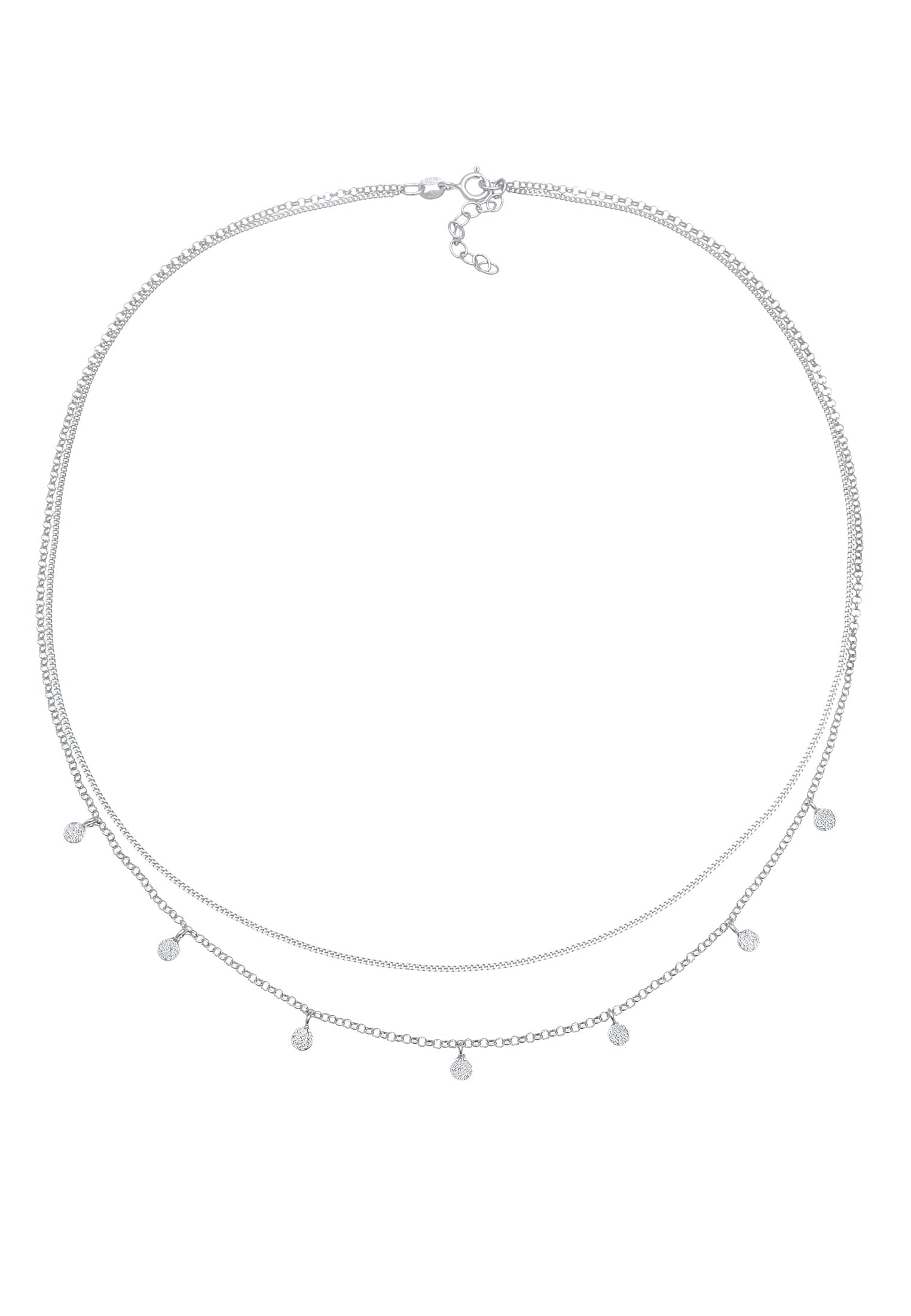 Elli Gliederkette »Layer Basic Mini Disc Plättchen 925 Silber«