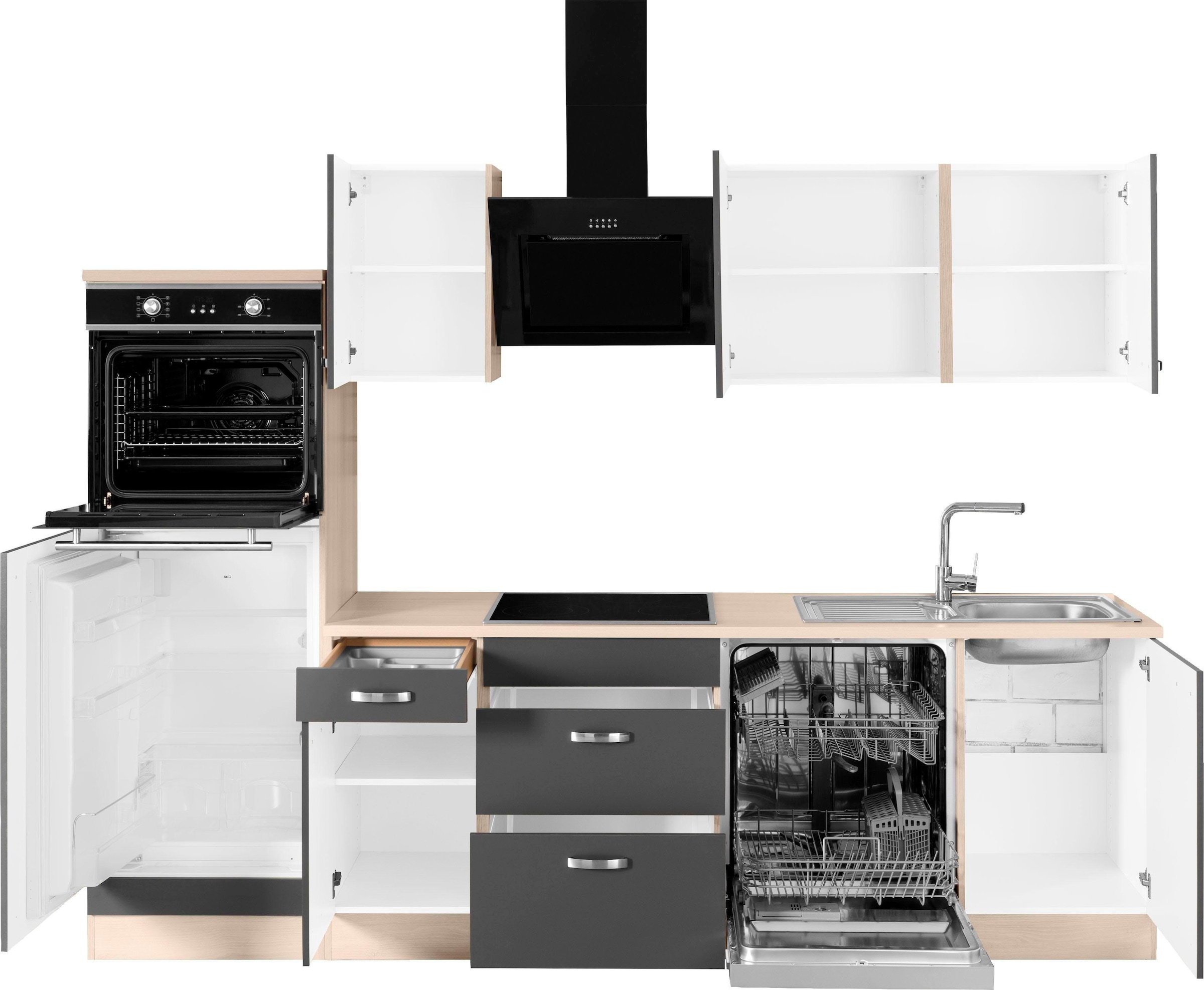 OPTIFIT Küchenzeile »Faro«, mit Hanseatic E-Geräten, Breite 270 cm online  kaufen | Küchenzeilen mit Geräten