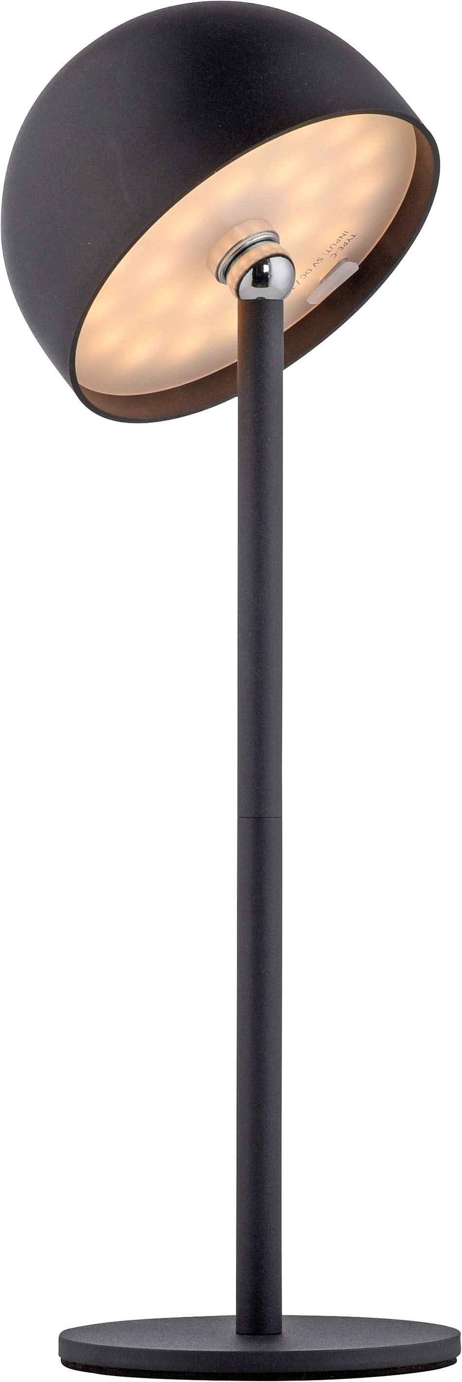 OTTO home Tischleuchte »Akku Tischlampe Gerrin Indoor Outdoor, magnetischer Flaschenaufsatz« LED-Board Warmweiß Pilzlampe Flaschenaufsatz, Regulierung der Lichtstärke, Pilz, Lampe