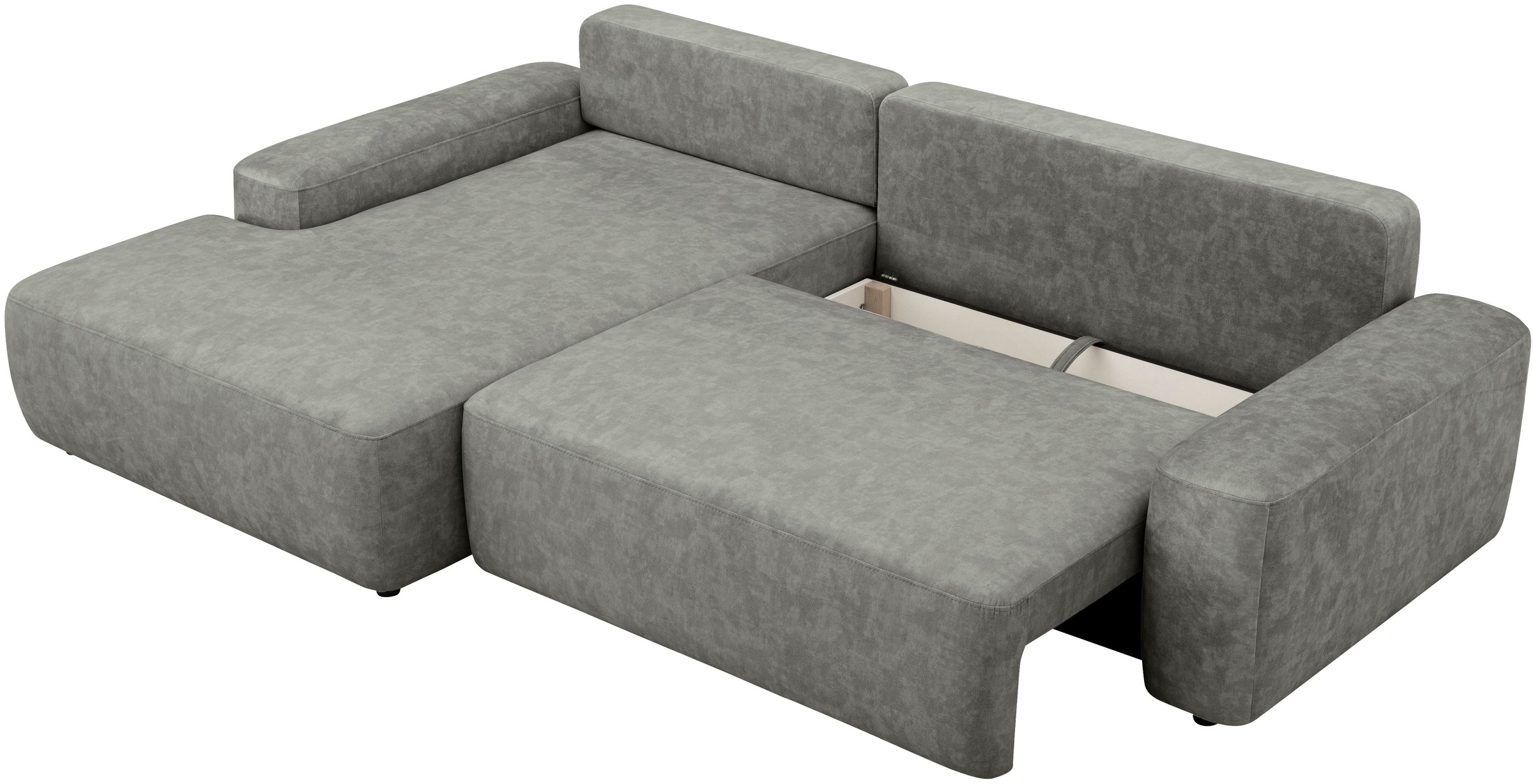 INOSIGN Ecksofa »TORGE (264cm), Schlafsofa in Cord, Samtvelours o Struktur fein, L-Form«, Schlaffunktion, Bettkasten, Liegefläche: 125/210 cm