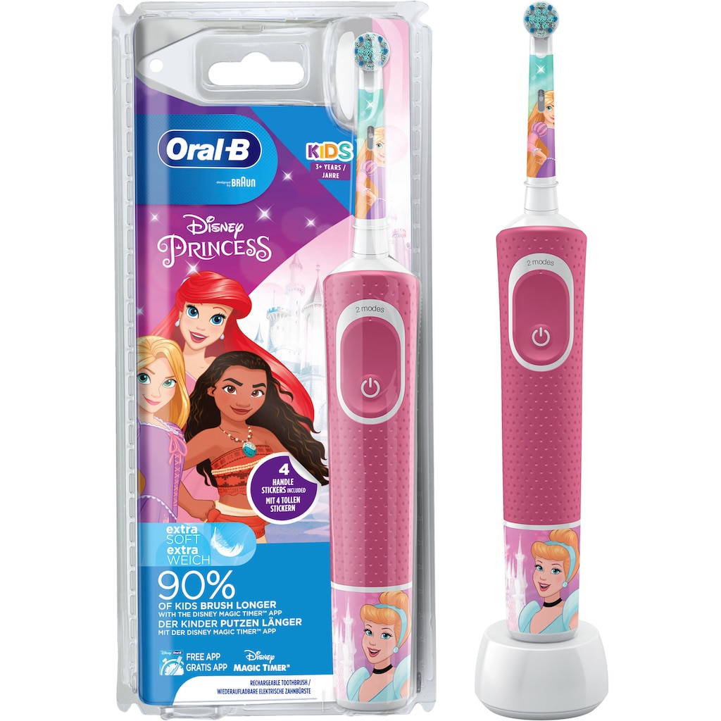 Oral B Elektrische Kinderzahnbürste »Disney Princess«, 1 St. Aufsteckbürsten