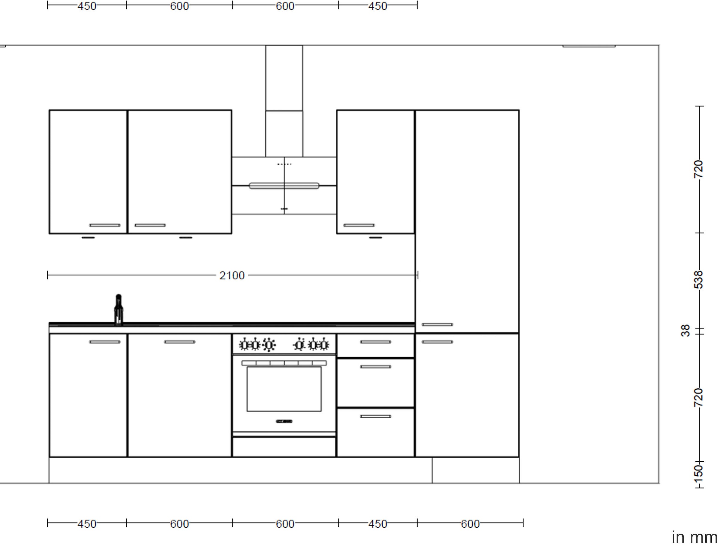 nobilia® Küchenzeile »"Riva II"«, vormontiert, Ausrichtung wählbar, Breite 270 cm, wahlw. mit E-Geräten
