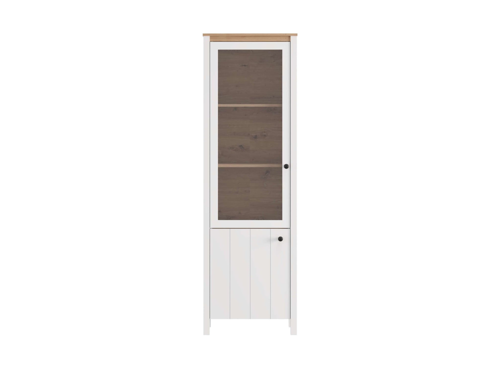 Home affaire Vitrine »BEDFORD Vitrinenschrank, Glasschrank, Standvitrine, Highboard« MDF-Profil 2D ummantelt, 2 Türen & 4 Einlegeböden mit Metallgriffen