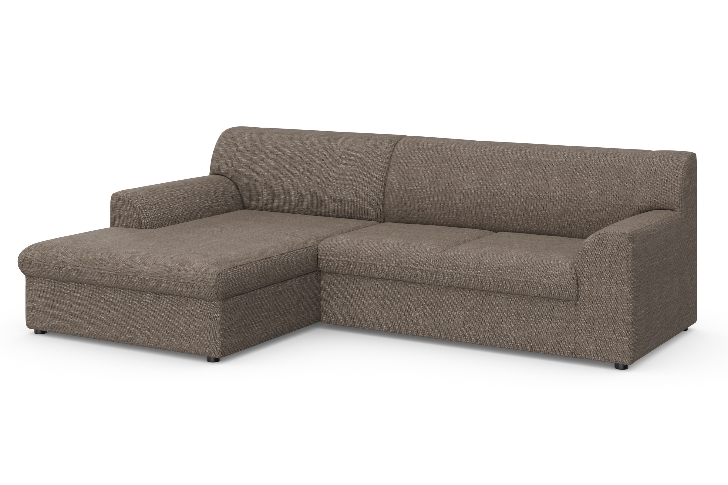 DOMO collection Ecksofa »Topper, elegant und zeitlos, kompaktes Stellmaß 245/155cm, L-Form«, mit Recamiere, wahlweise mit Schlaffunktion