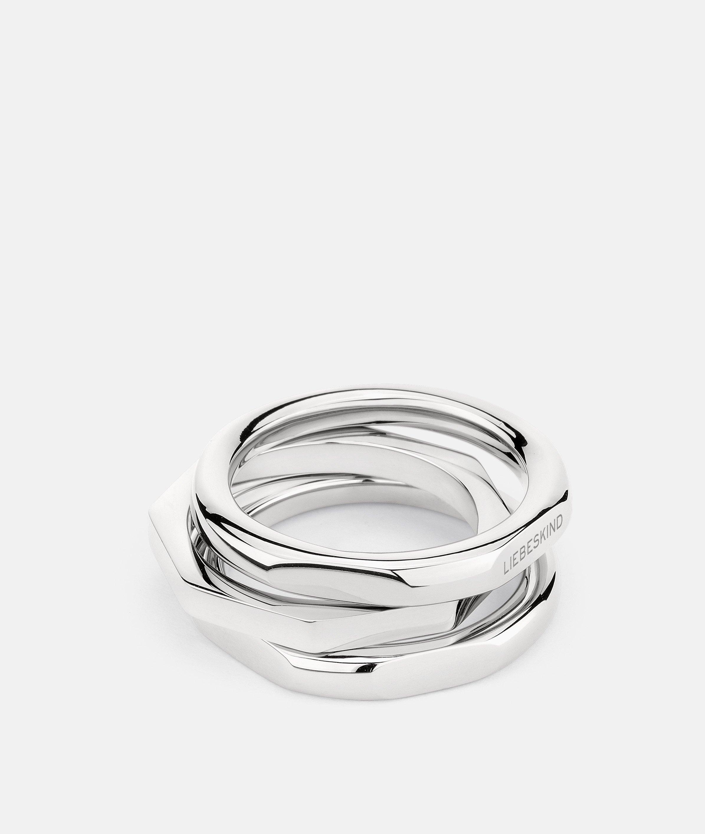 Liebeskind Berlin Ring-Set »Schmuck Geschenk Edelstahl Ring Urban Chic«, (Set, 3 tlg.)