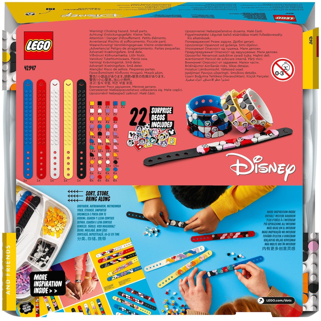 LEGO® Konstruktionsspielsteine »Mickys Armband-Kreativset (41947), LEGO® DOTS«, (349 St.), Made in Europe