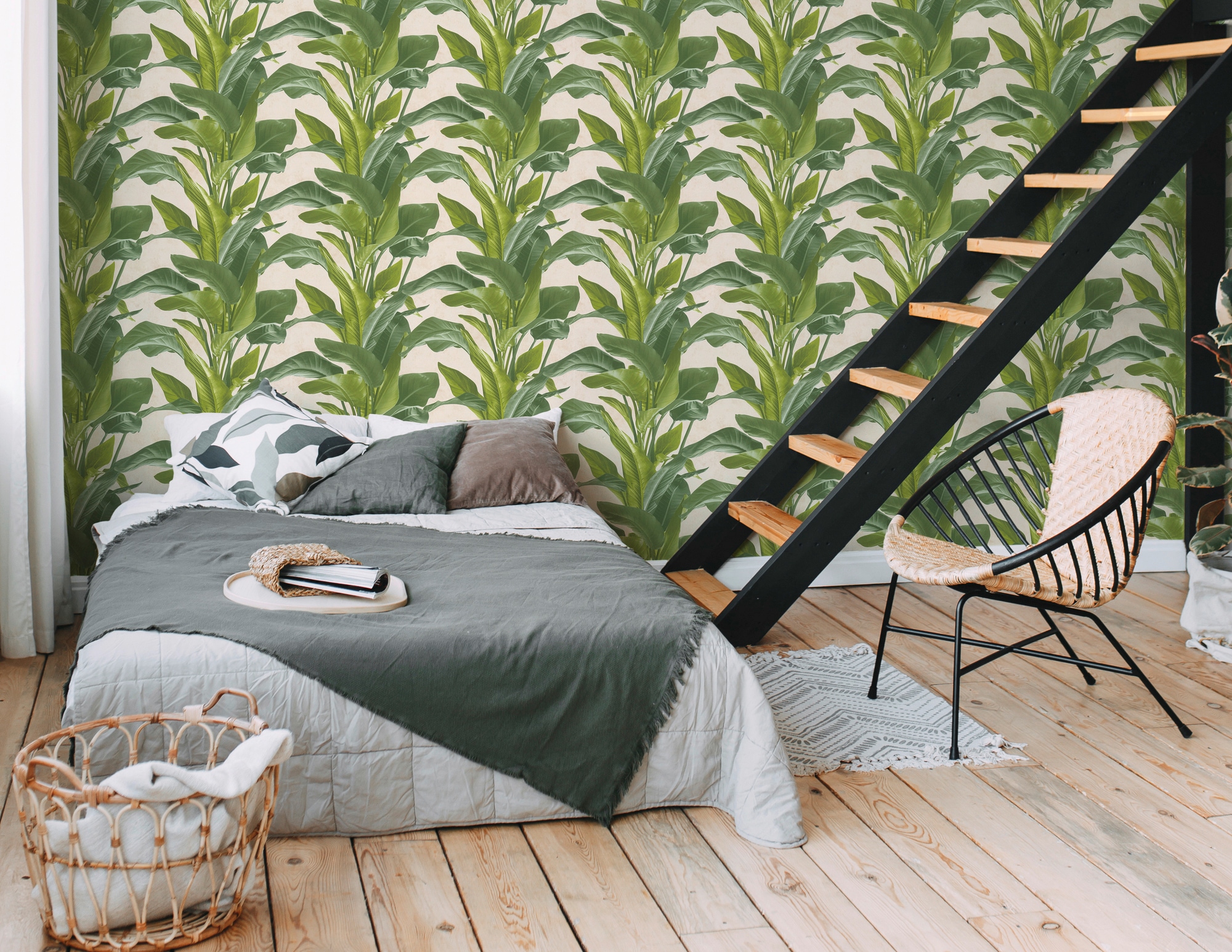 living walls Vliestapete »Metropolitan Stories, Antonio Barcelona« botanisch | geblümt | tropisch leicht strukturiert Tapete Blumen Tapeten Wohnzimmer Schlafzimmer Küche modern Design Büro