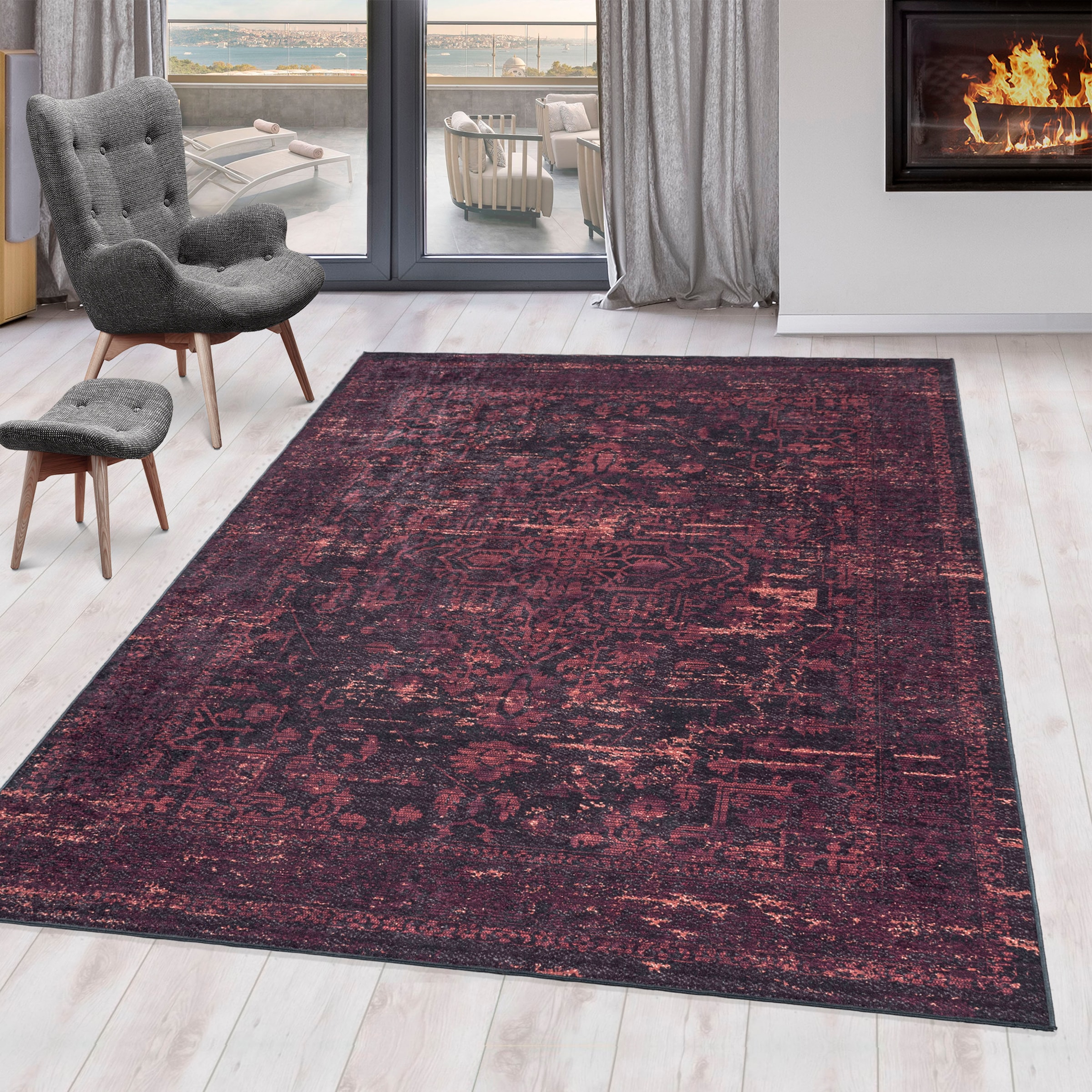 Ayyildiz Teppiche Teppich »FIESTA 4304«, rechteckig, 6 mm Höhe, Läufer, pfl günstig online kaufen