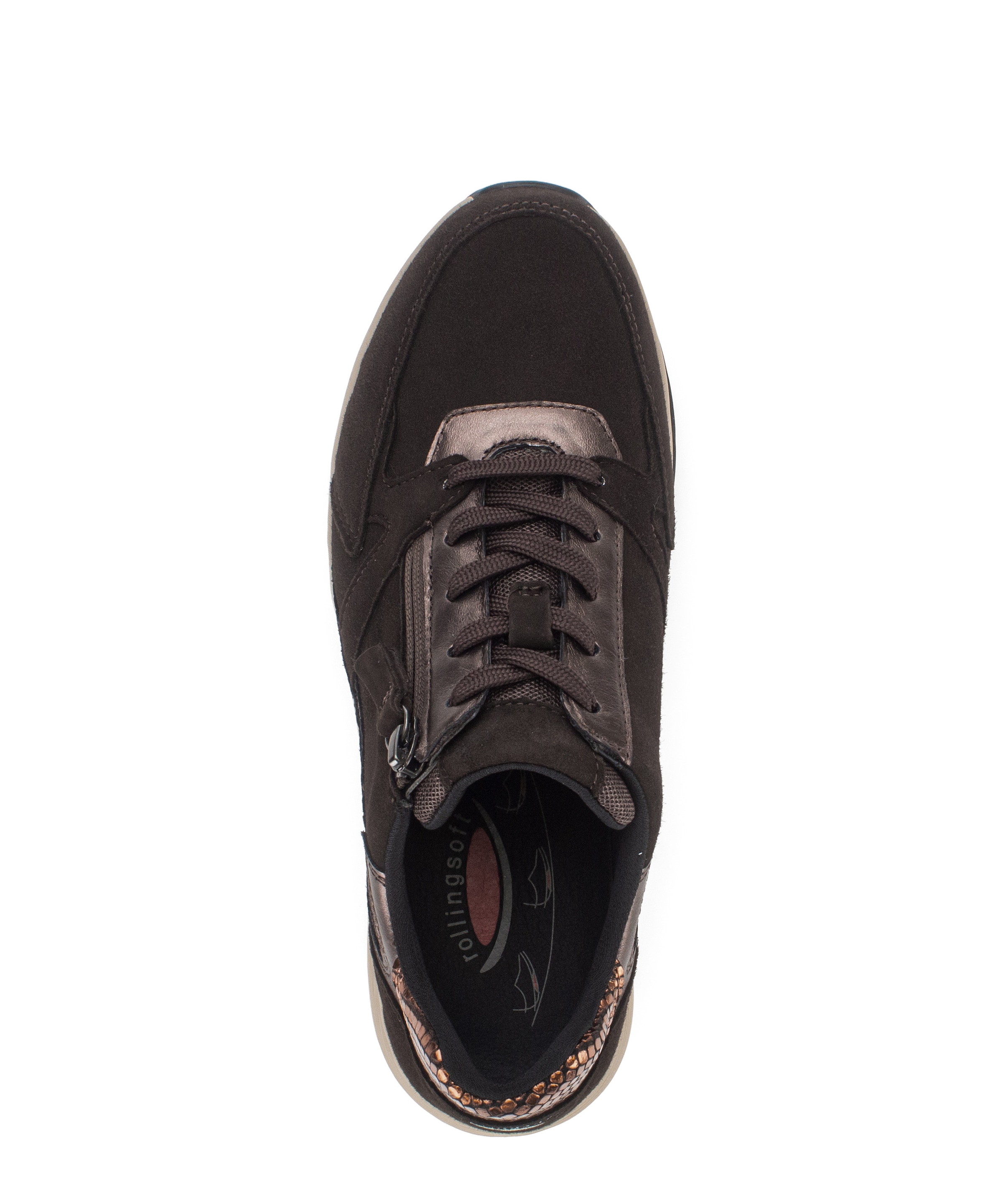 rollingsoft Keilsneaker  Halbschuh, Schnürer mit Kontrastbesätzen