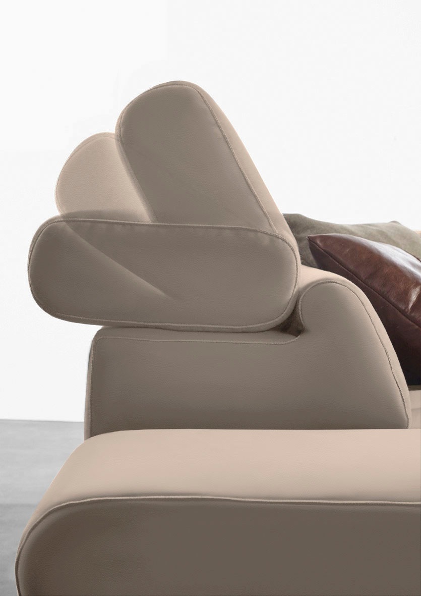 W.SCHILLIG Ecksofa »finn, Designsofa mit tollem Sitzkomfort, bequem, L-Form«, German Design Award 2016, Fußgestell Nussbaum natur, Breite 281 cm