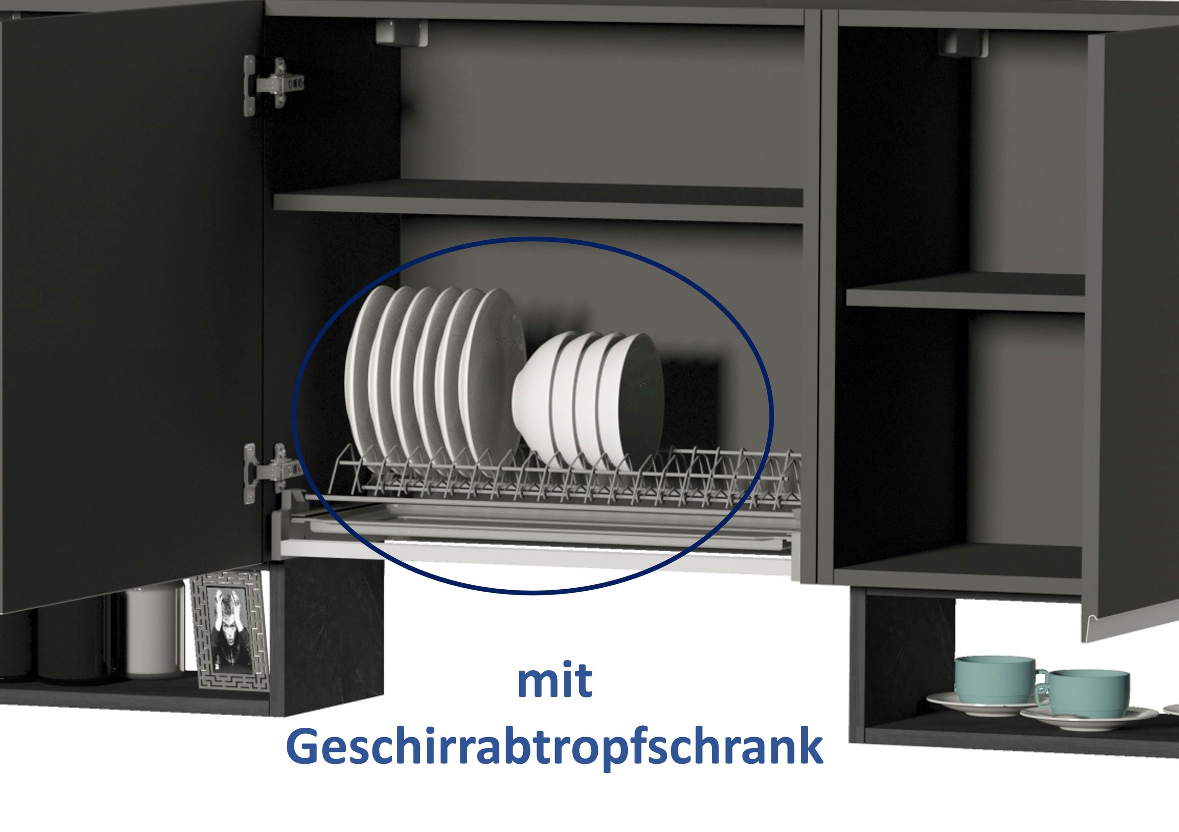 KOCHSTATION Küchenzeile »KS-Sole«, Breite 256 cm, mit Geschirr-Abtropfschrank, ohne E-Geräte