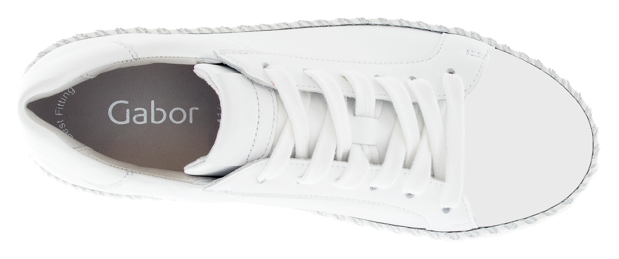 Gabor Plateausneaker, Freizeitschuh, Halbschuh, Schnürschuh mit Kontrast-Rahmennaht