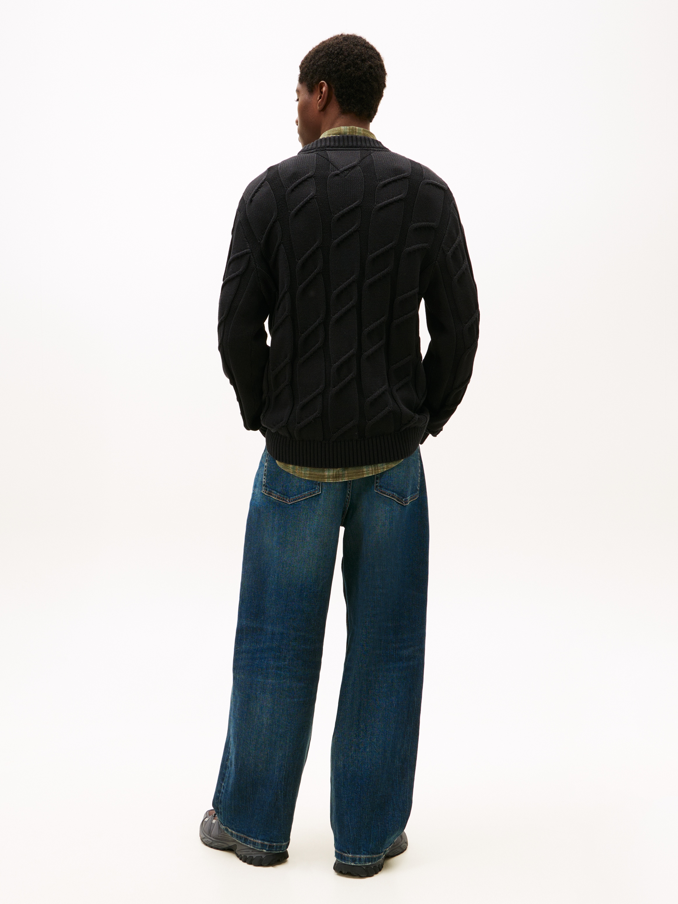 Tommy Jeans Rundhalspullover »TJM REG CHUNKY CABLE« Grobstrick mit Zopfmuster, regular fit, Rundhals