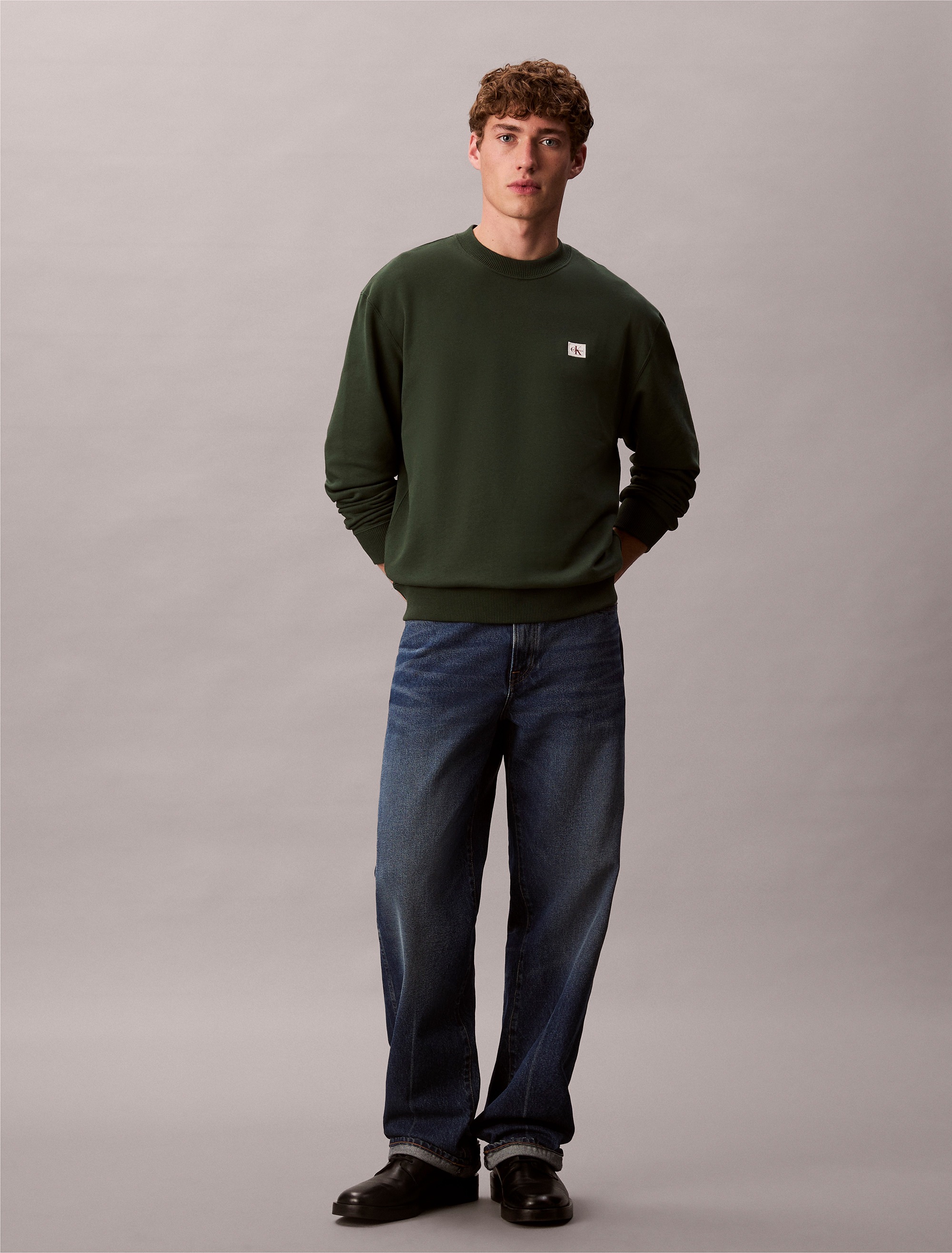 Calvin Klein Jeans Sweatshirt »400GSM TRRY BDG CRWN«, Mit Rundhalsausschnitt