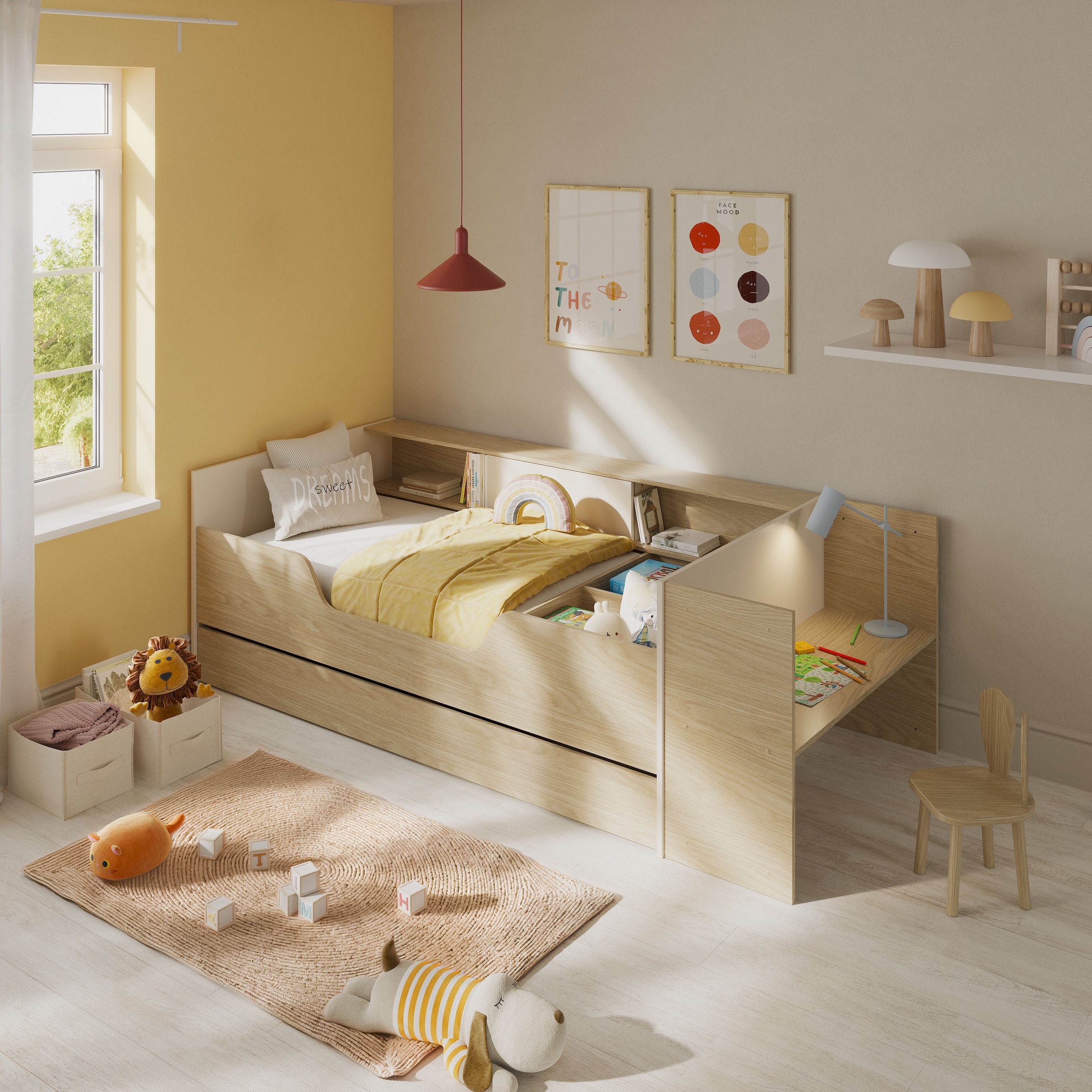 Gami Stauraumbett »BAYA« Ein Bett, das mit Ihrem Kind mitwächst !