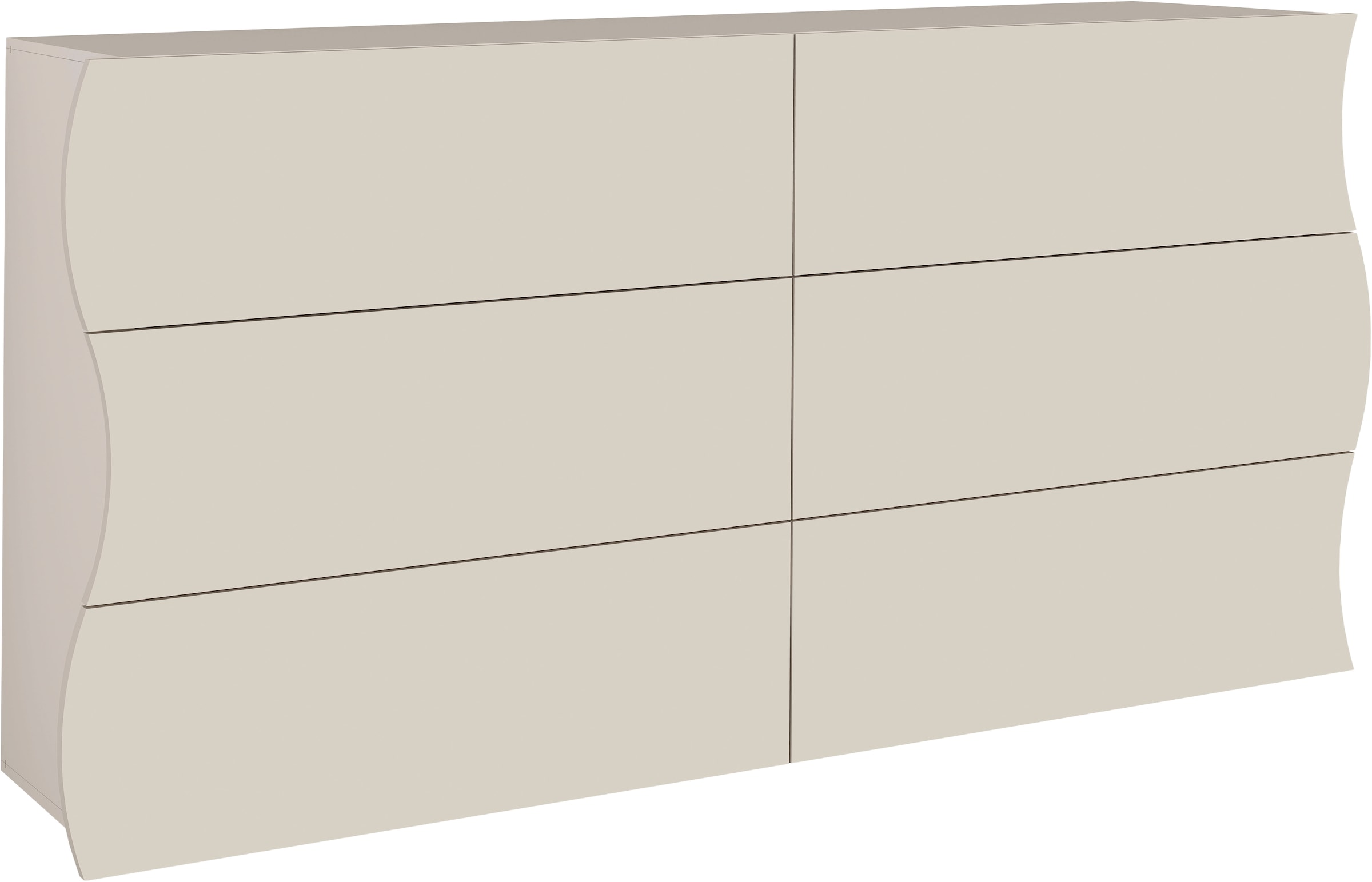 Home affaire Kommode »Onda« Onda, 154 cm breit, Kaschmir, mit 6 Schubladen, Made in Italy
