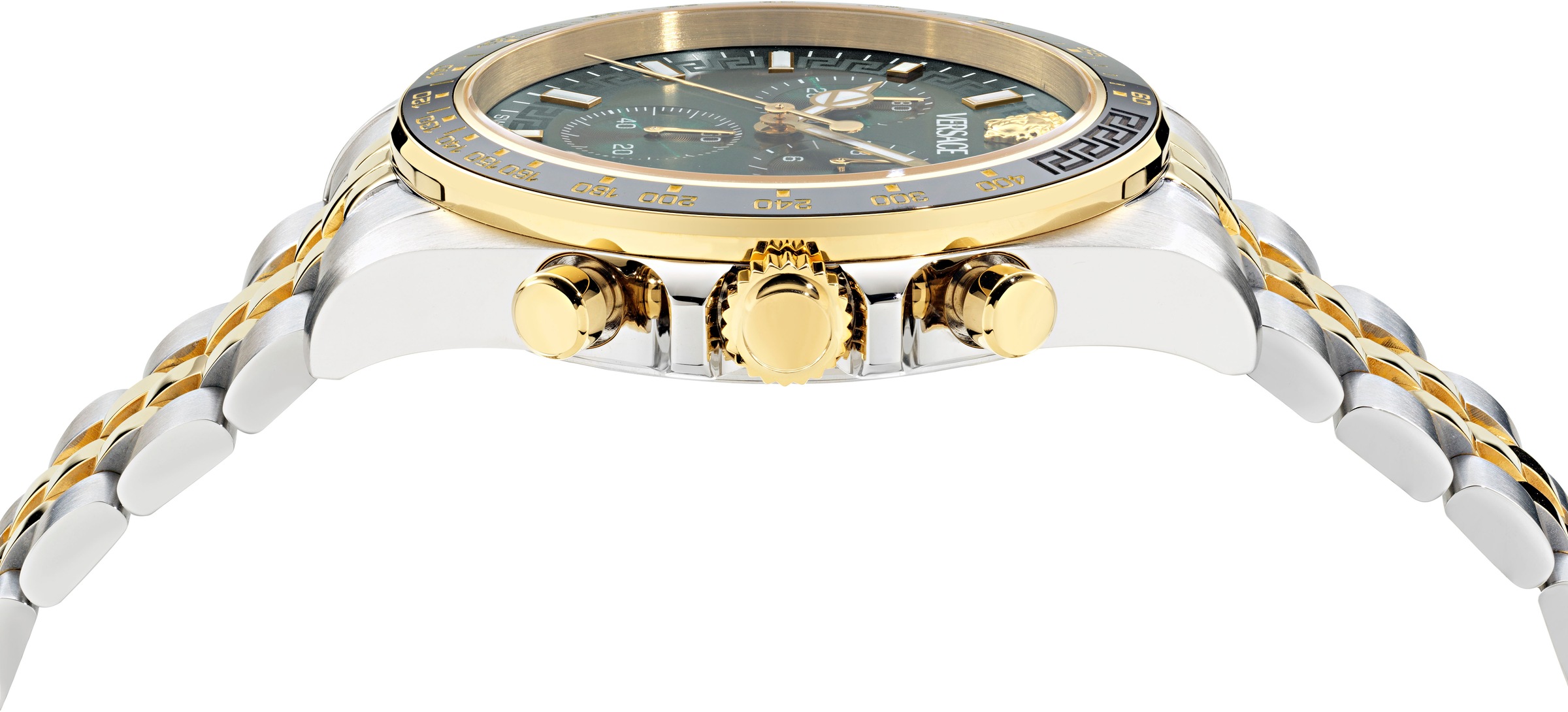 Versace Chronograph »GRECA CHRONO WAVE«, Quarzuhr, Armbanduhr, Herrenuhr, Swiss Made, Edelstahlarmband, analog