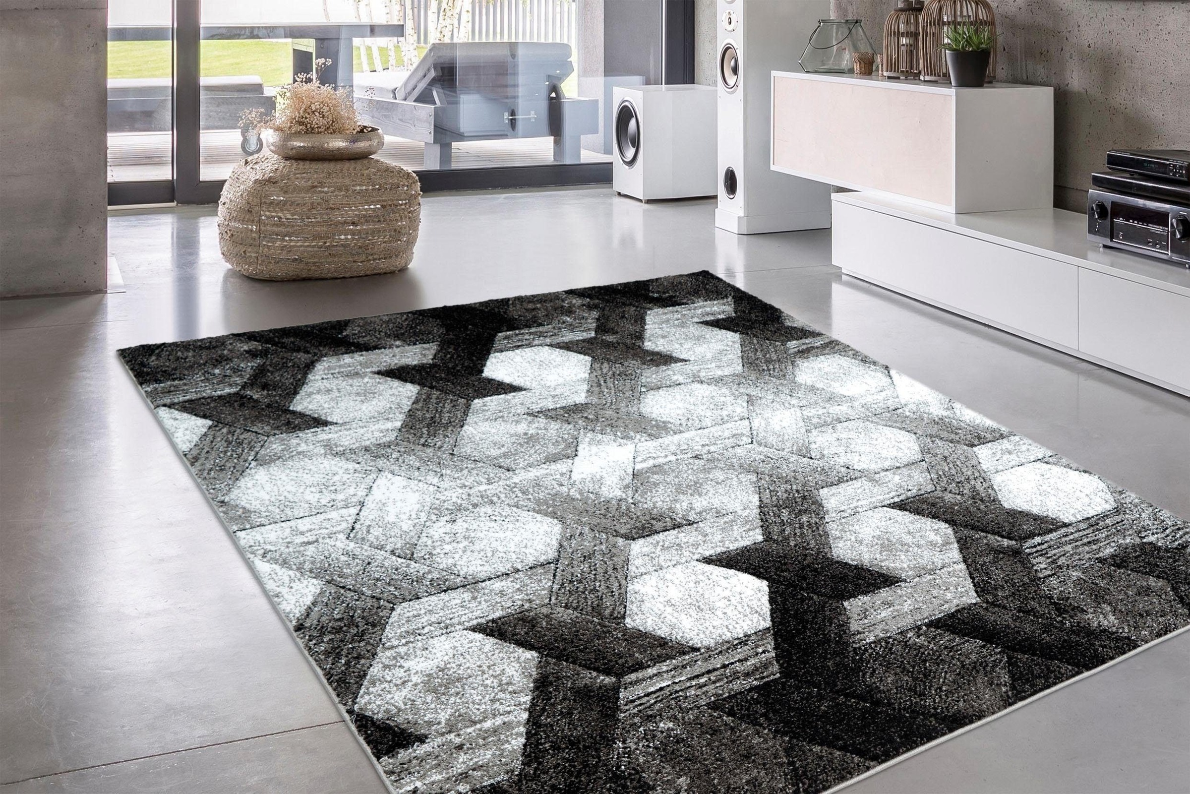 calo-deluxe Teppich »Astro 301«, rechteckig, 14 mm Höhe, Kurzflor, Wohnzimmer