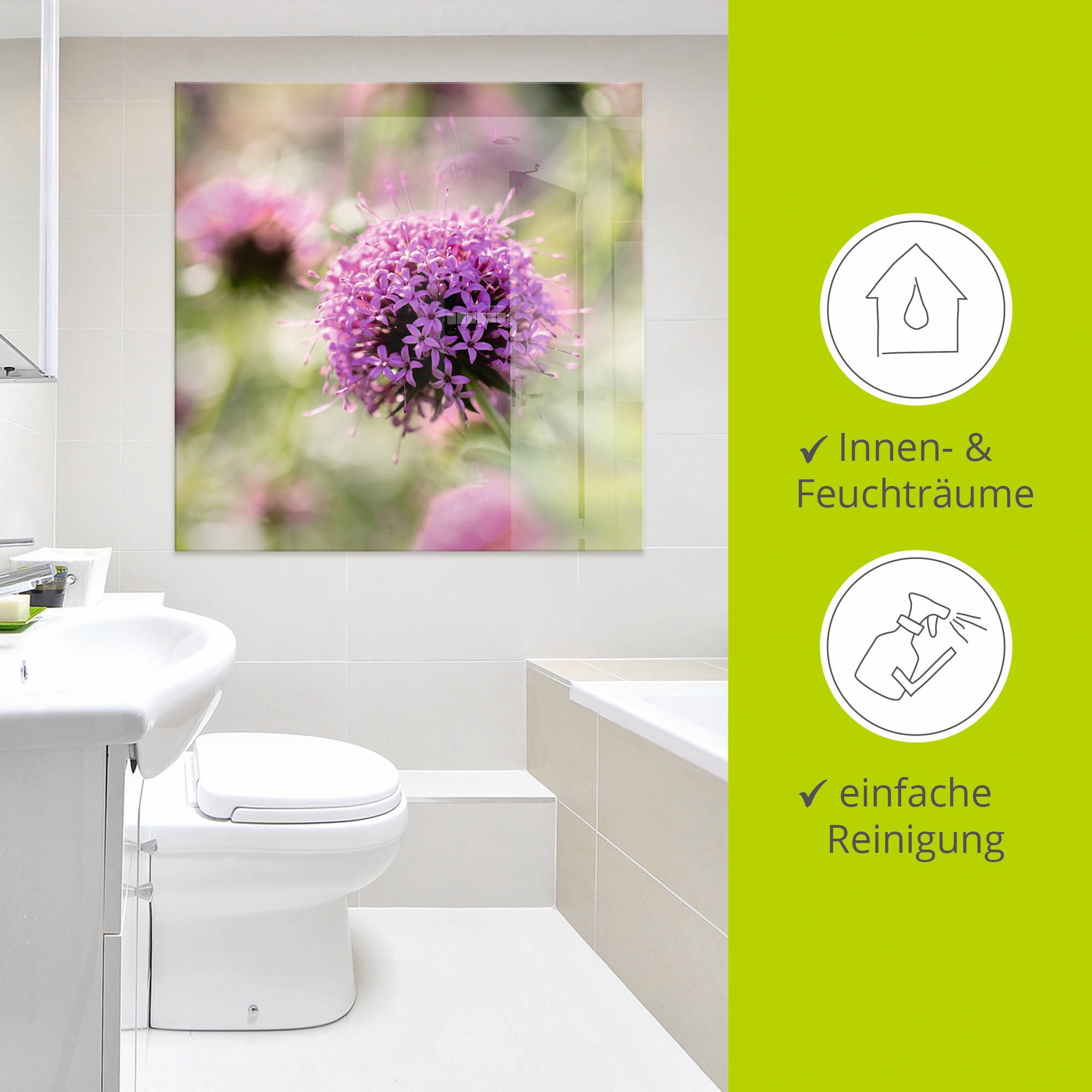 Artland Glasbild »Lila Blüte im Gegenlicht«, Blumen, (1 St.), in verschiedenen Größen