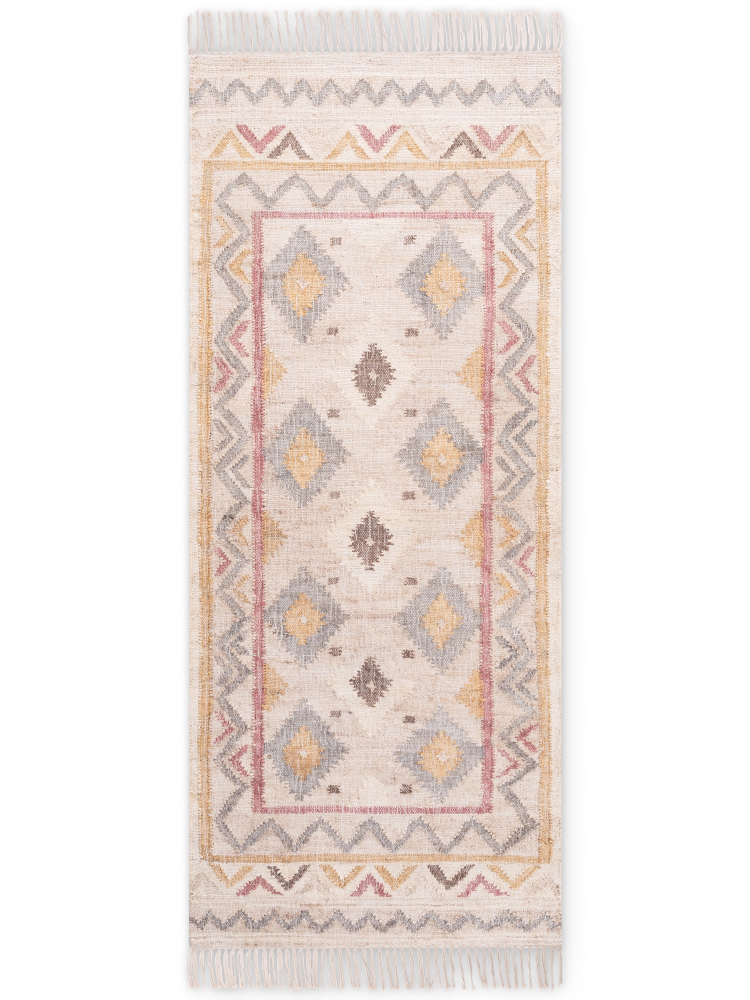ELLE DECORATION Teppich »Kelim Imani« rechteckig 3 mm Höhe Jute, Baumwolle, Natur, Handgewebt, Kelim, orientalisch, Boho