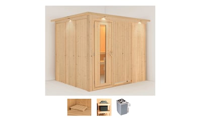Karibu Sauna »Gitte«, (Set), 9-kW-Ofen mit integrierter Steuerung kaufen