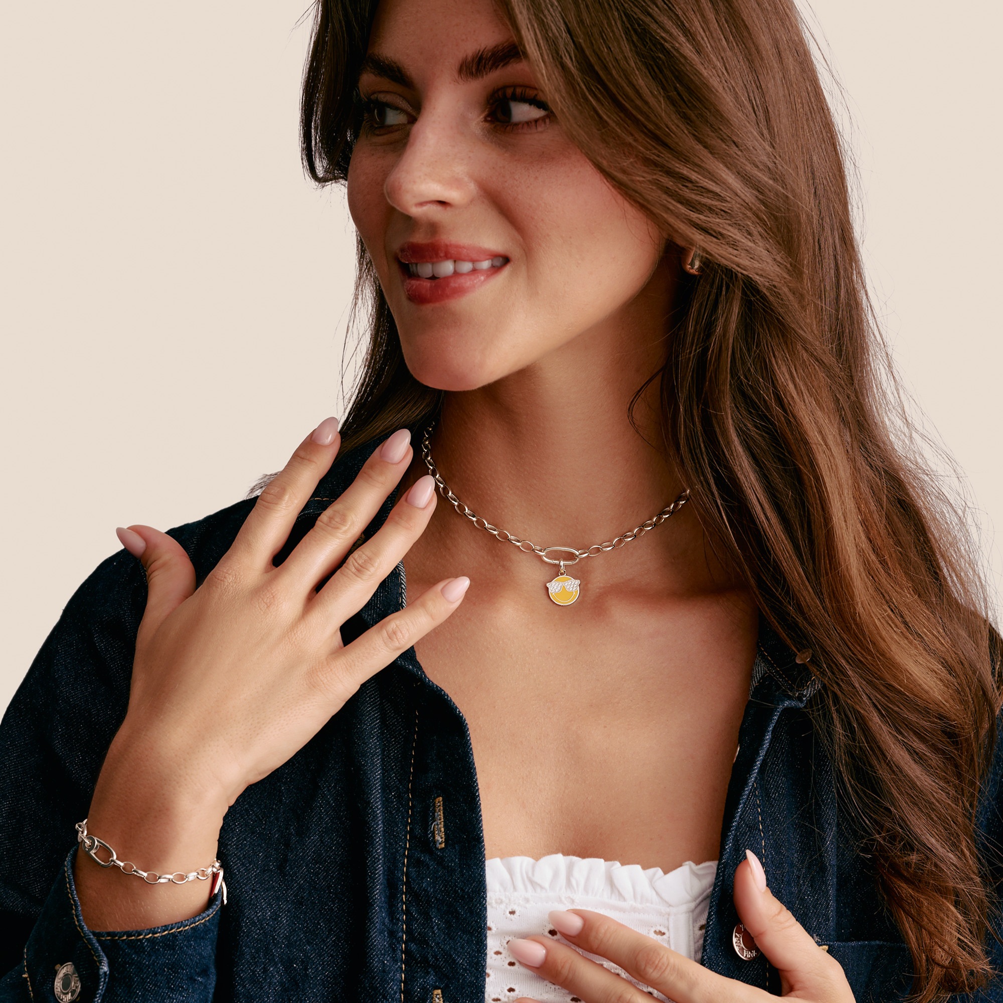THOMAS SABO Charm-Einhänger »SMILEYWORLD® Sunglasses Charm - Connect«, mit Zirkonia (synth.)