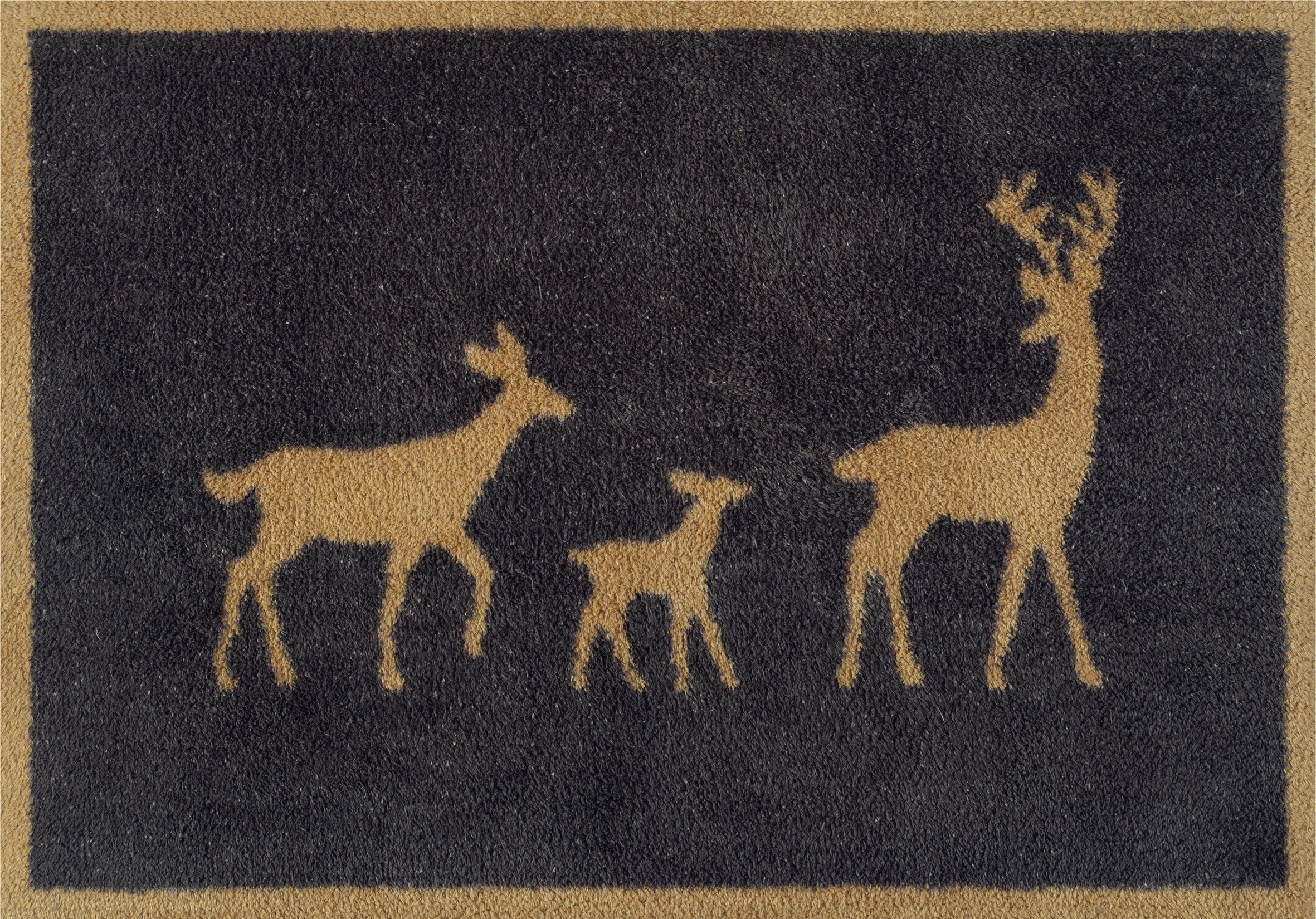 Turtle Mat Fußmatte »Deer Family Gold«, rechteckig, 9 mm Höhe, waschbar und günstig online kaufen