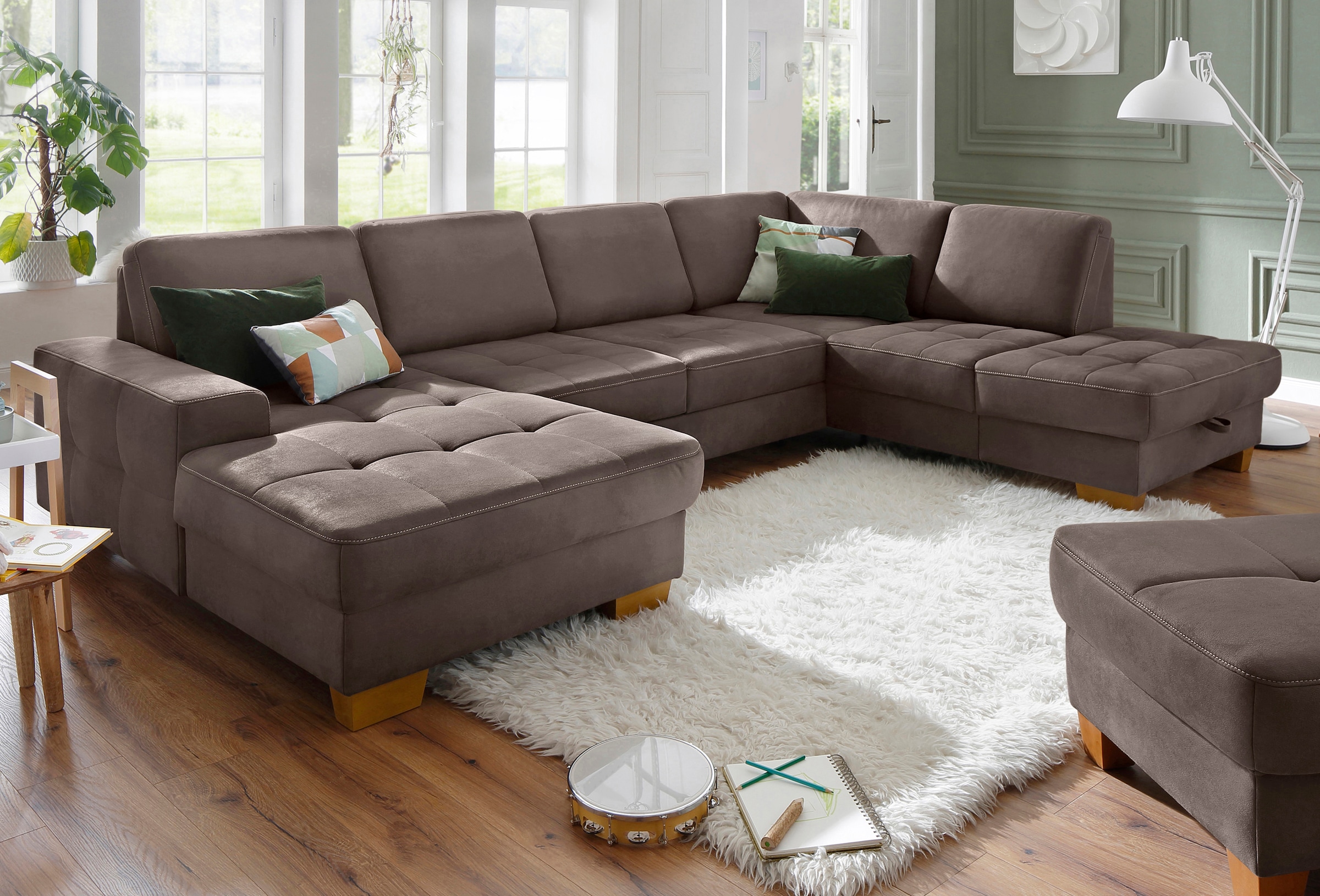 Home affaire Wohnlandschaft »Puccini U-Form«, mit Federkern, Sitztiefenvers günstig online kaufen