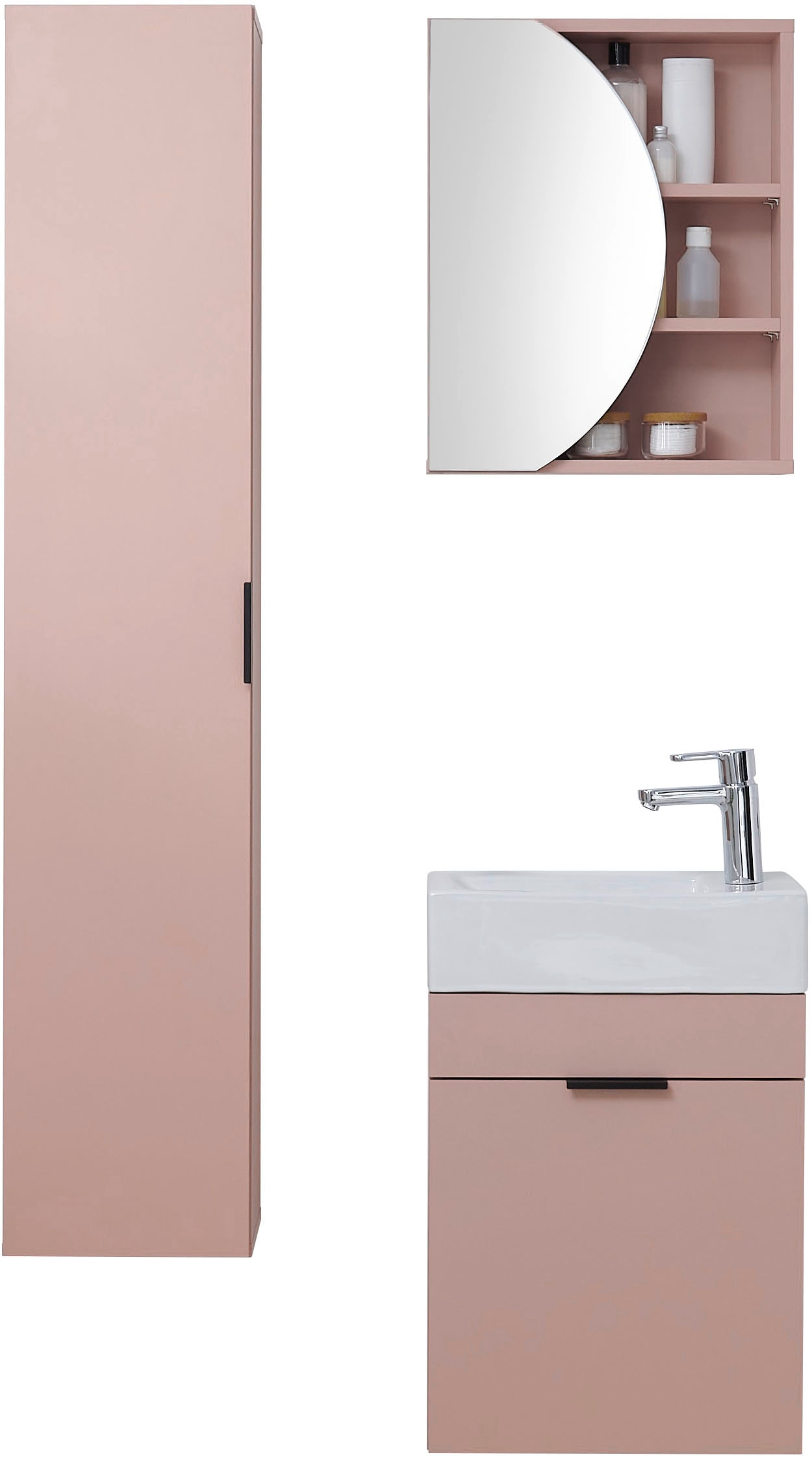 BASIC by Balculina Waschbeckenunterschrank »Nancy BxHxT 45x55x25 cm« 2 Stk. tlg. Breite 45 cm, inkl. Waschbecken