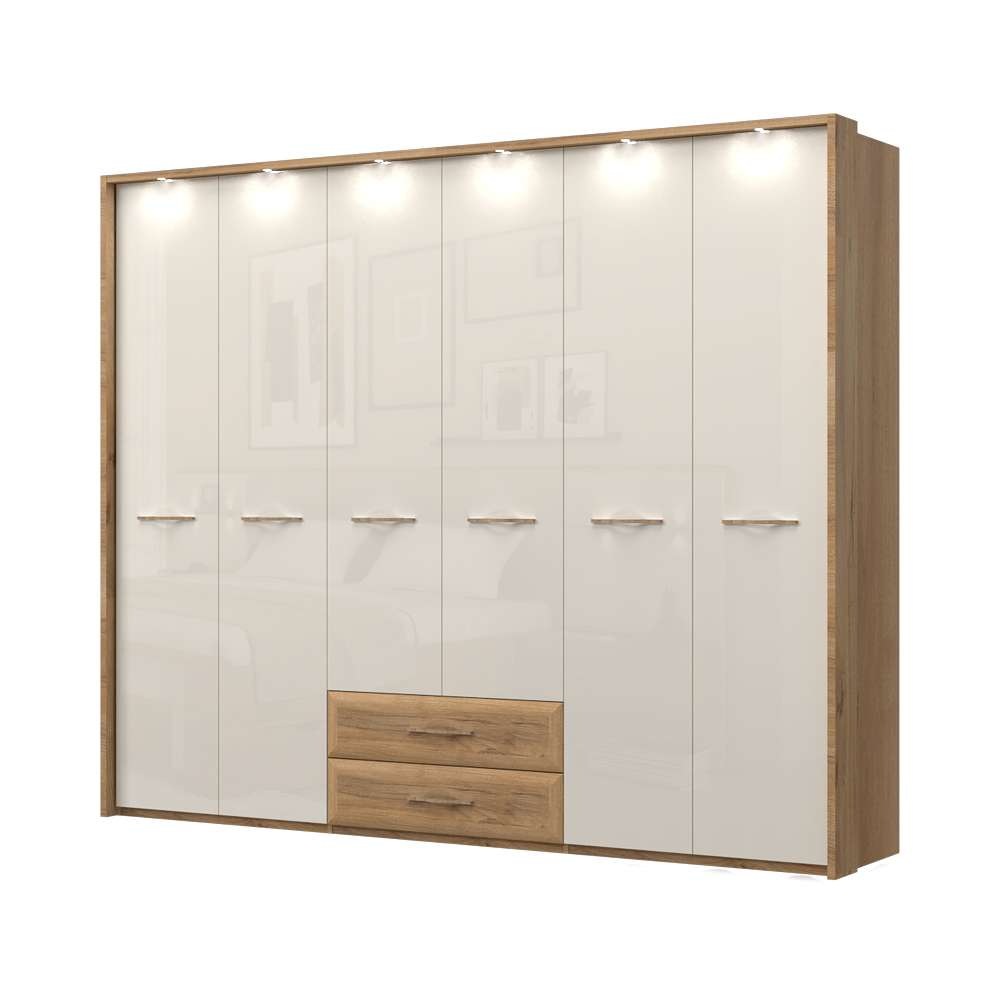Home affaire Kleiderschrank »Gala, beige hochglänzend UV lackiert, kratzfes günstig online kaufen