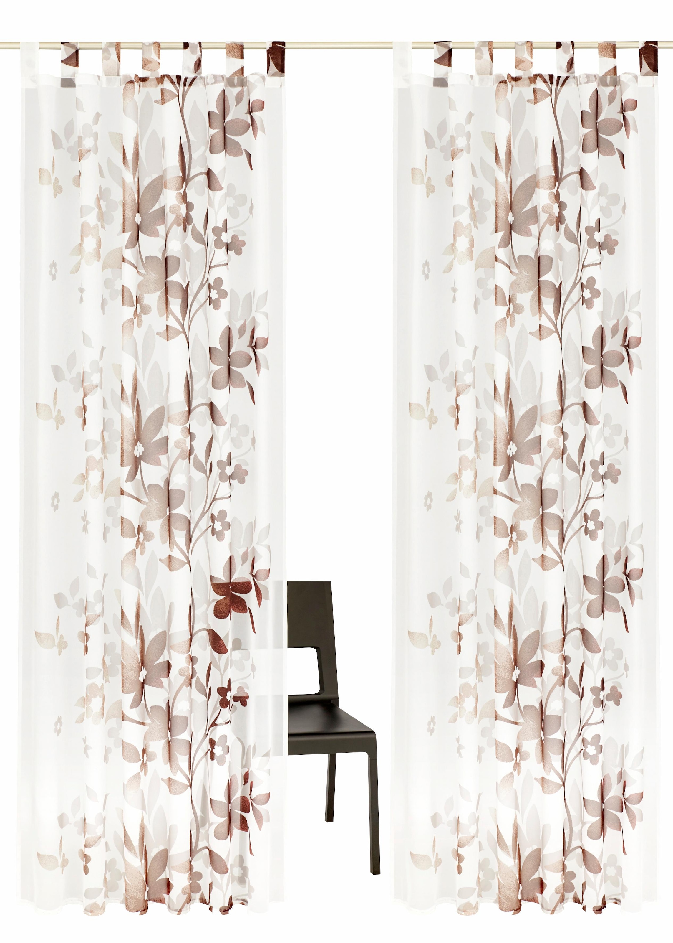 Home affaire Gardine »Ina«, (2 St.), 2-er Set, einseitig floral bedruckt, V günstig online kaufen