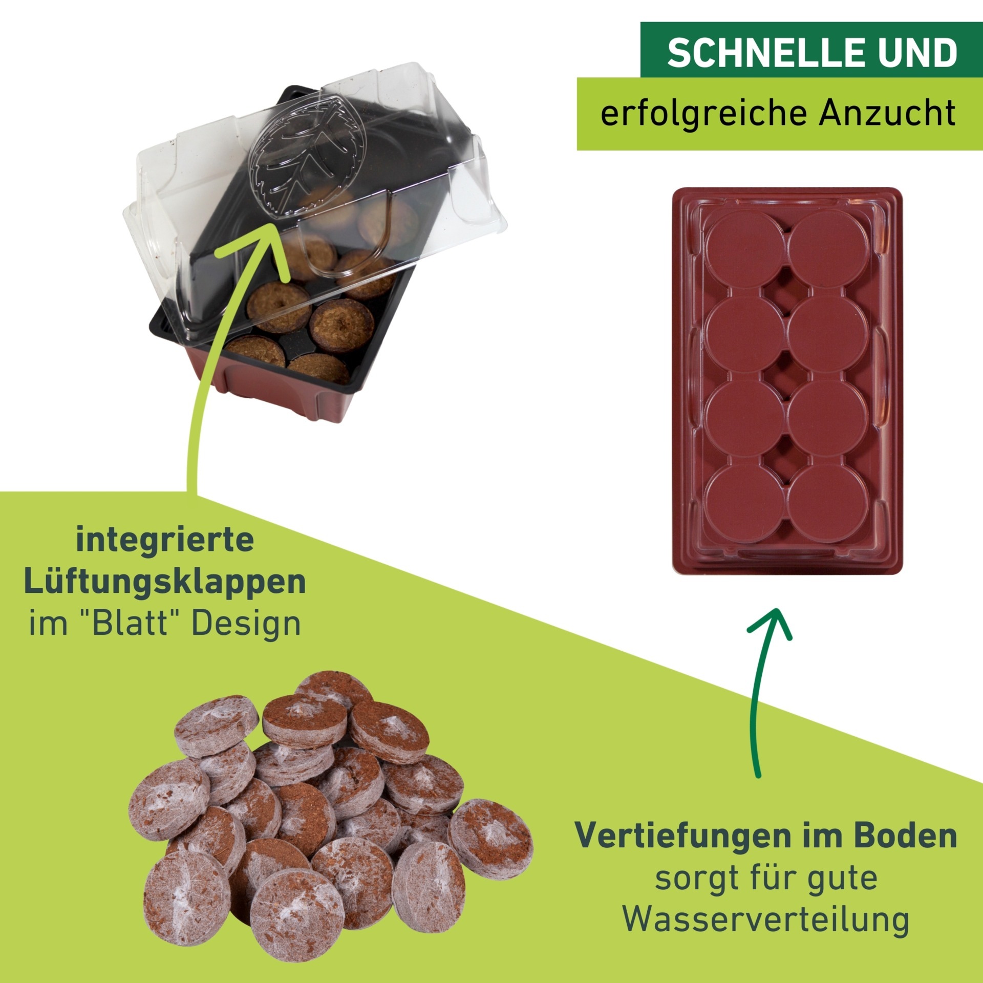 Windhager Gewächshaus »für Fensterbänke, Zimmer-Gewächshaus Indoor« Anzucht Fensterbank-Treibhaus inkl. 8 Quelltabs, 19x11x11 cm