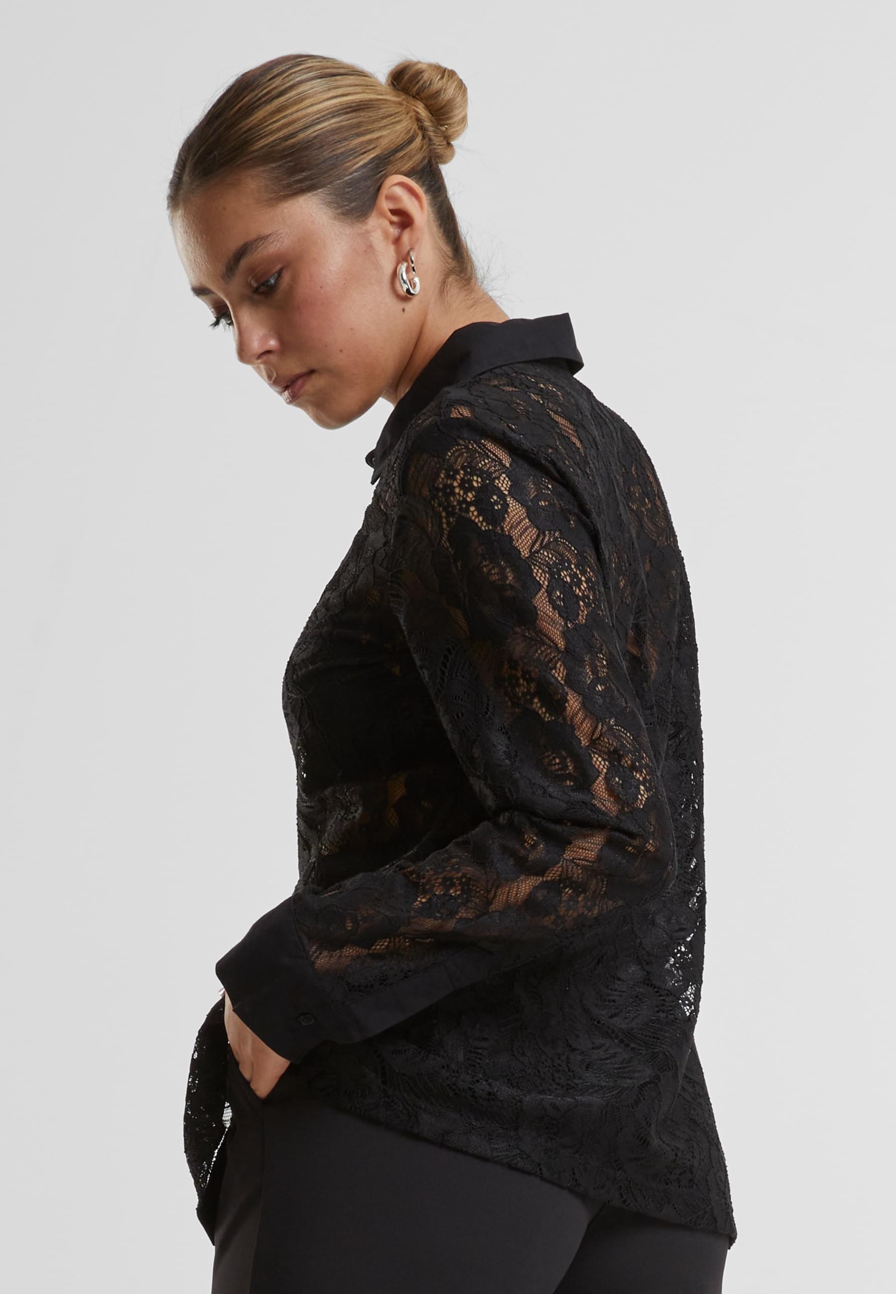 URBAN CLASSICS Klassische Bluse »Urban Classics Ladies Lace Blouse«