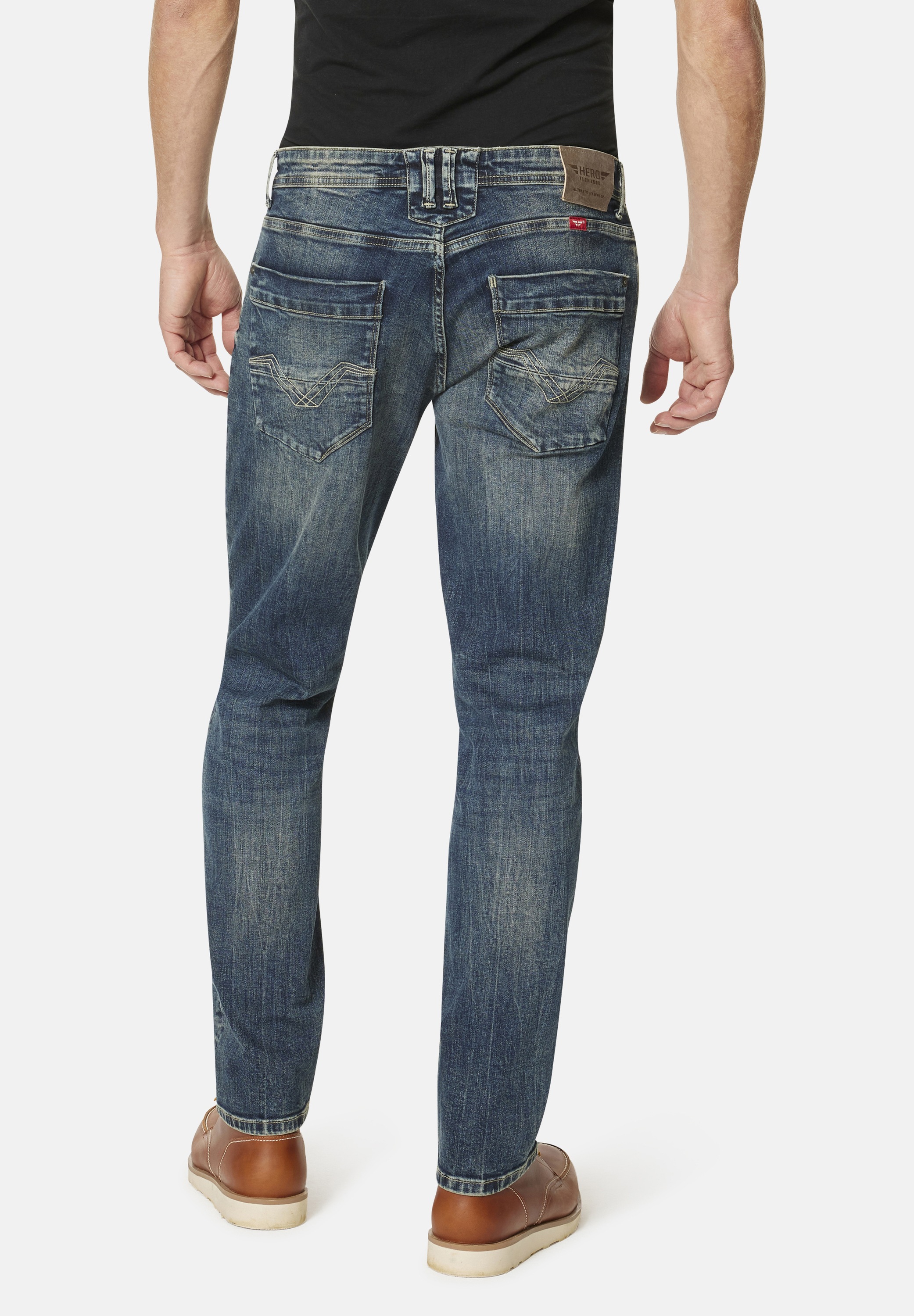 HERO by John Medoox 5-Pocket-Jeans »Baxter Denim Relaxed Fit«, Relaxed Fit Casual Clean Wash Denim Jeans für Herren