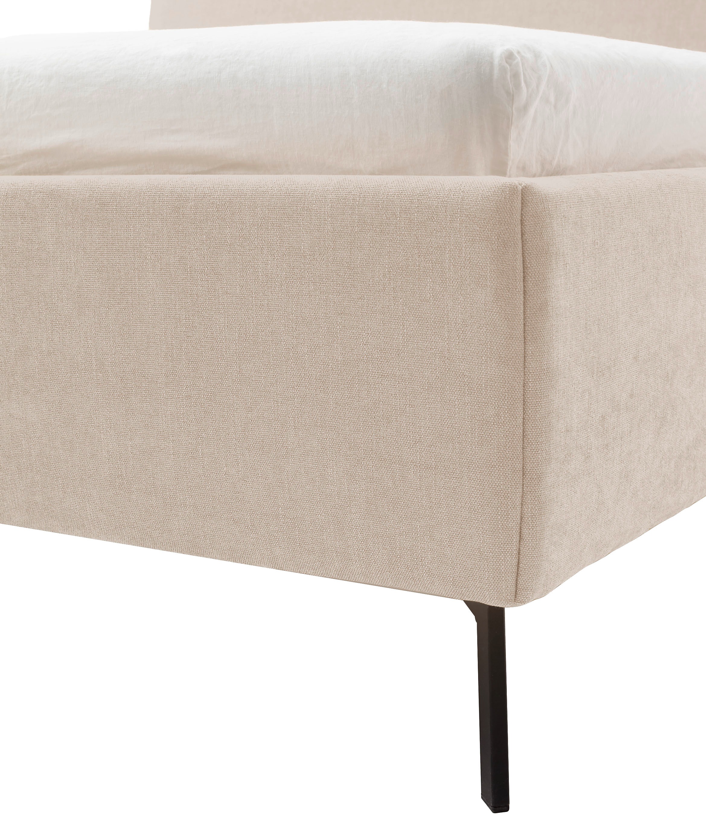 Home affaire Polsterbett »Aurela, liebevoll verarbeitete Biese & wahweise Überlänge« inkl. 7-fache Einlegetiefenverstellung & saugroboterfreundliche Höhe