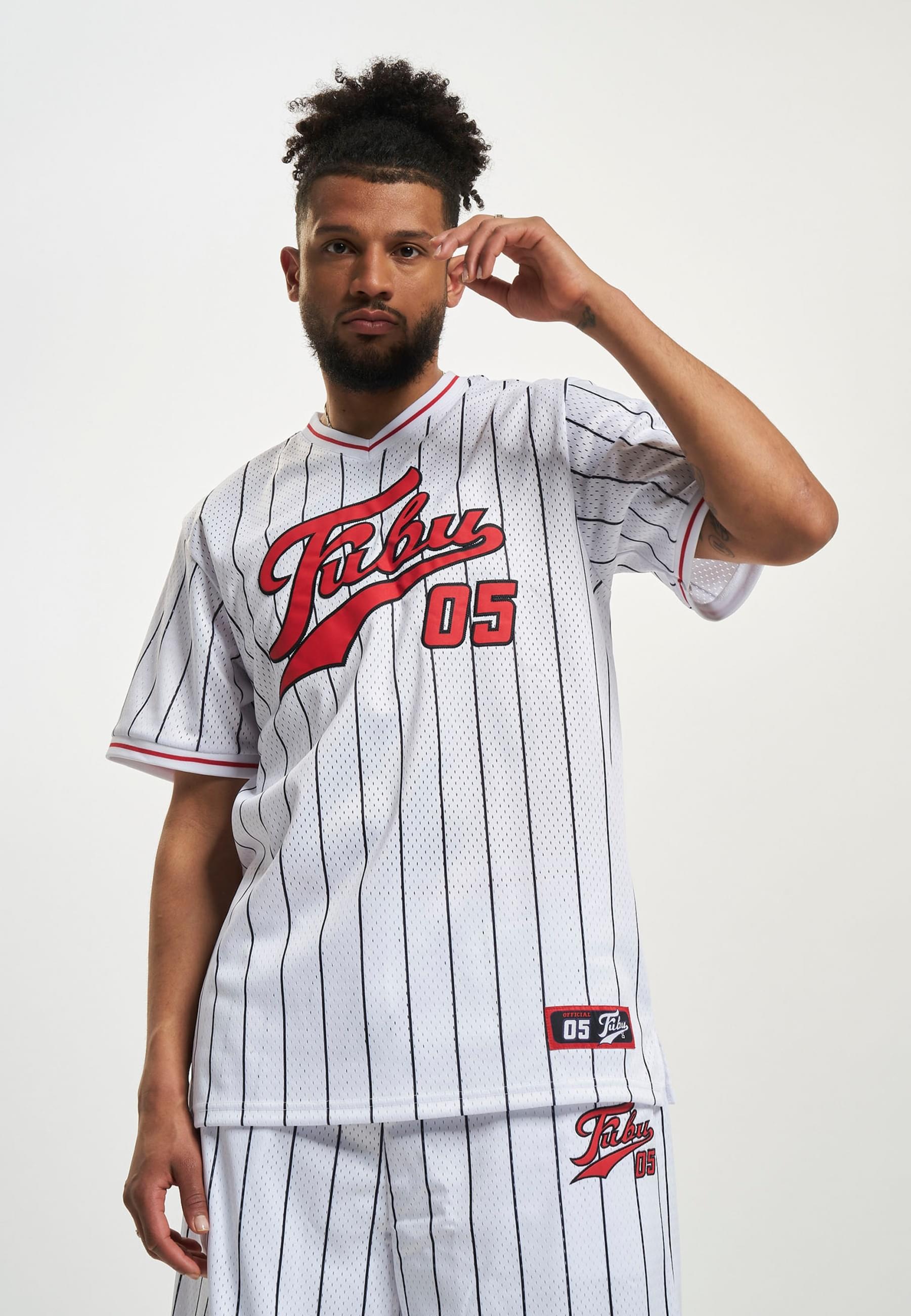 Fubu Langarmshirt »Fubu Herren FM231-005-1 FUBU Varsity Pinstriped Mesh Tee« 1 Stk.