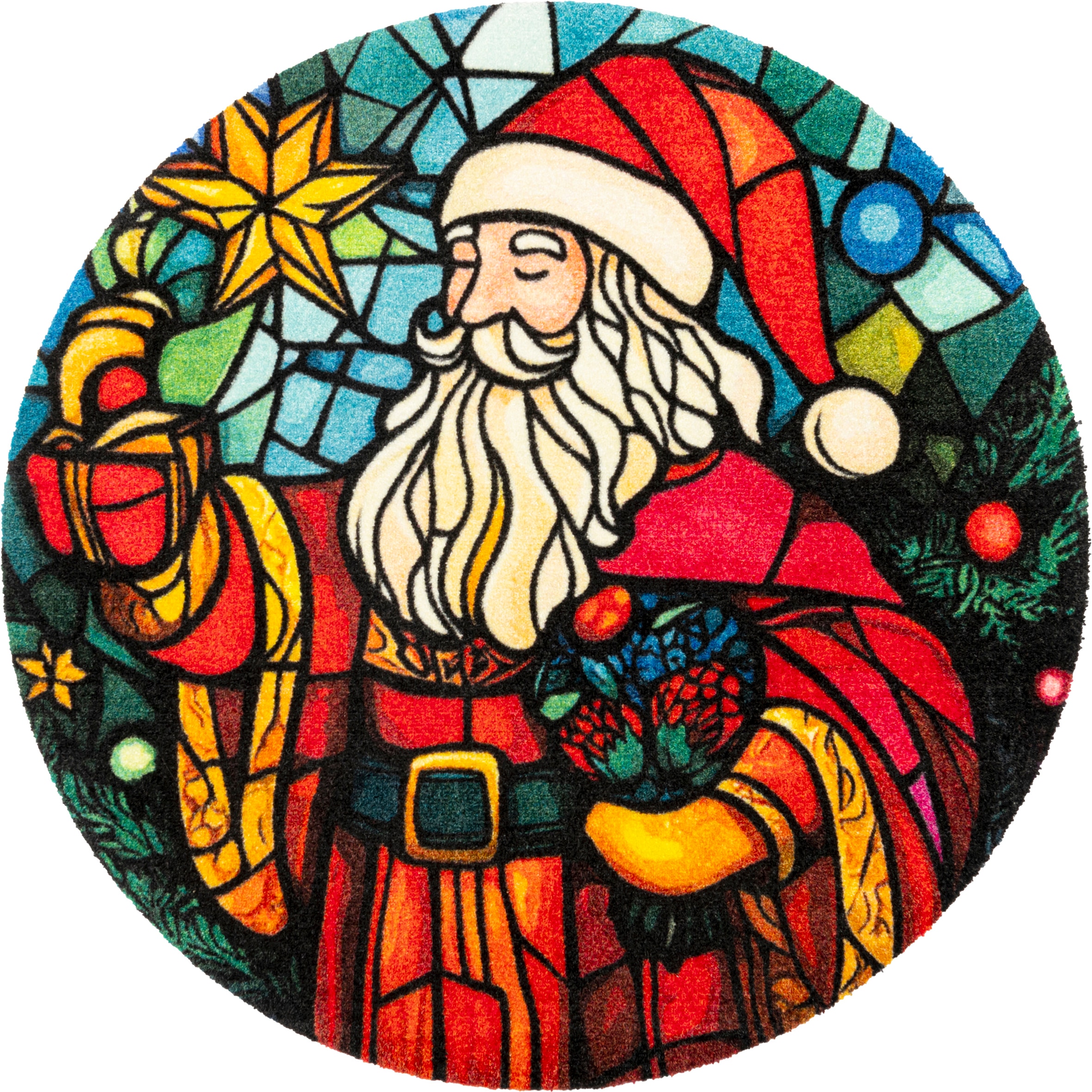 wash+dry by Kleen-Tex Fußmatte »Stainglass Santa«, rechteckig, 9 mm Höhe, w günstig online kaufen
