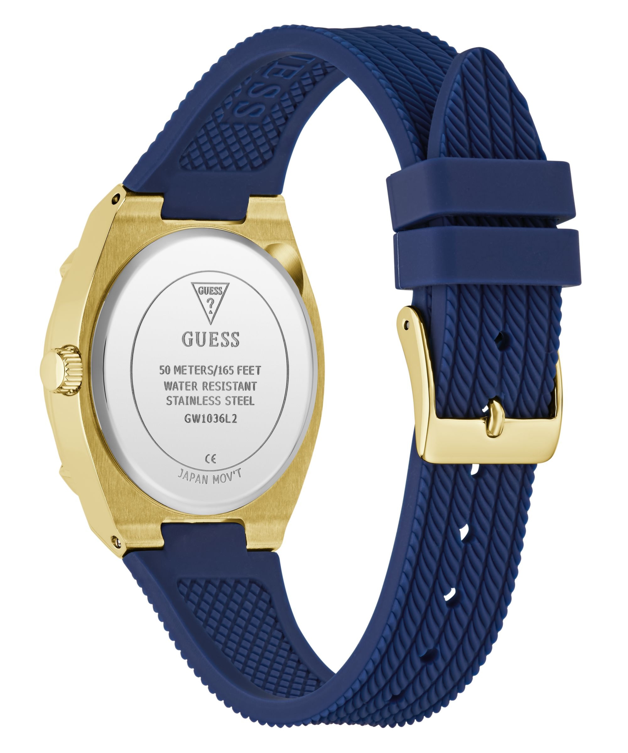 Guess Multifunktionsuhr »SAYLOR« Quarzuhr, Armbanduhr, Damenuhr, Silikonarmband, analog, Wochentag, Tag