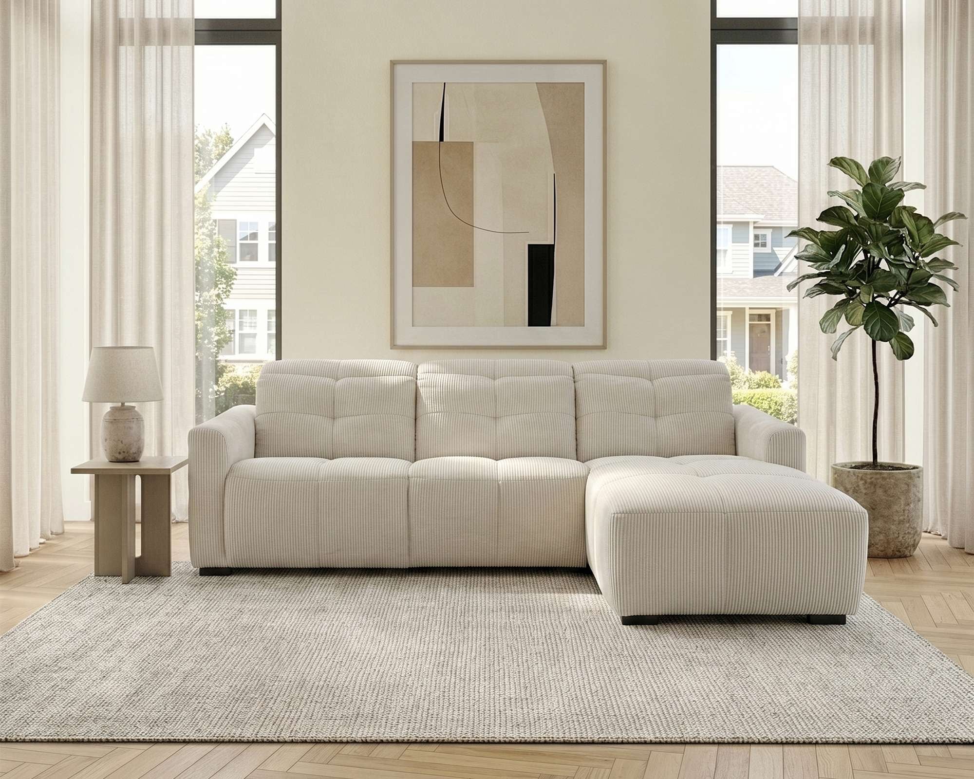 OTTO home Ecksofa »CAARLA Cord, L-Form, 261 cm, man. oder elektr. Relaxfunktion (USB-A/C)« mit USB-A und USB-C bei elektrischer Ausführung, Kopfteilverstellung