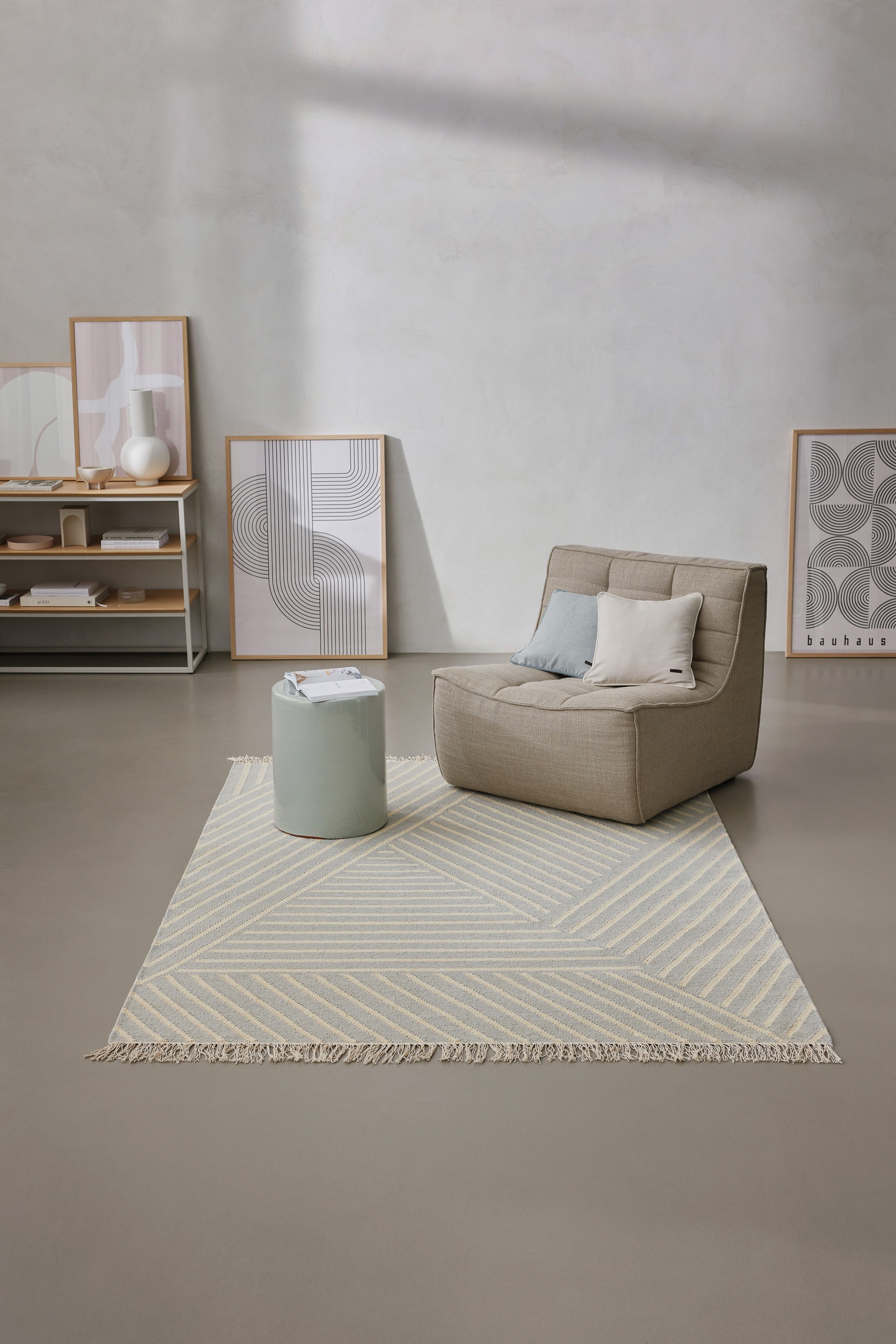 Wecon home Teppich »Modern Pop«, rechteckig, 5 mm Höhe, handgewebt, robust, strapazierfähig, skandinavisch, Naturfaser