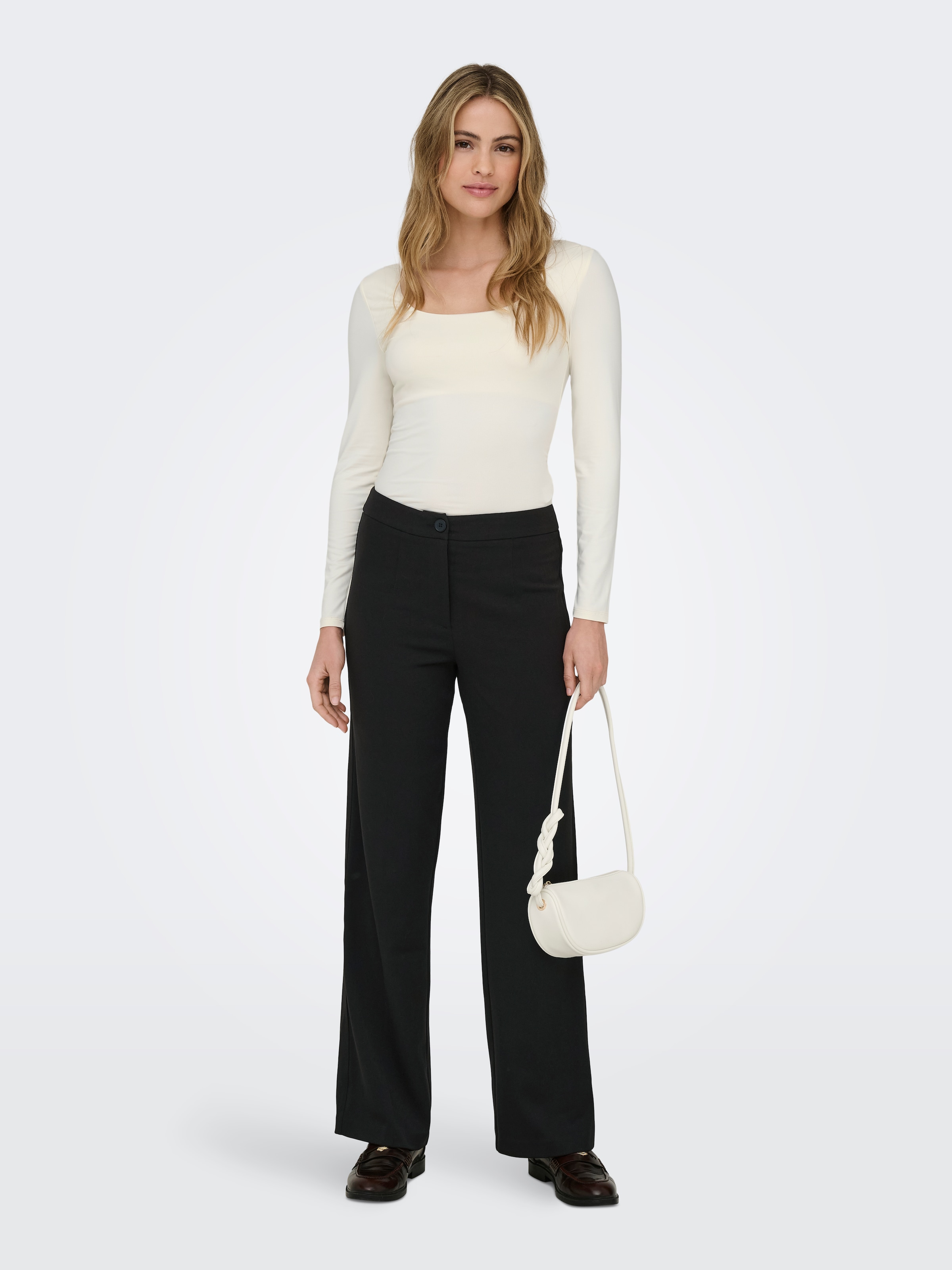 ONLY Anzughose »ONLMIA – Anzughose mit hoher Taille und Stretch«  gerade Form, modisch, Materialmix, Web