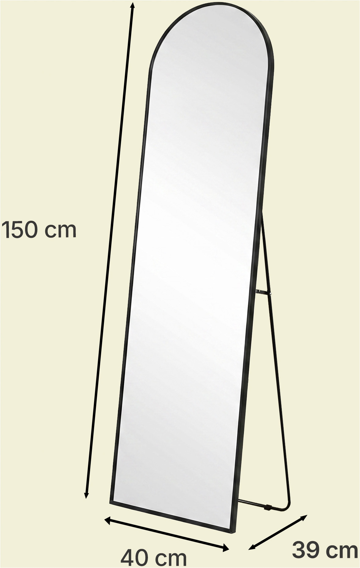 OTTO home »Standspiegel Addrik, wahlweise in 2 Größen 150x40cm oder 180x60cm« Ganzkörperspiegel mit Sicherheitsglas, in verschiedenen Farben