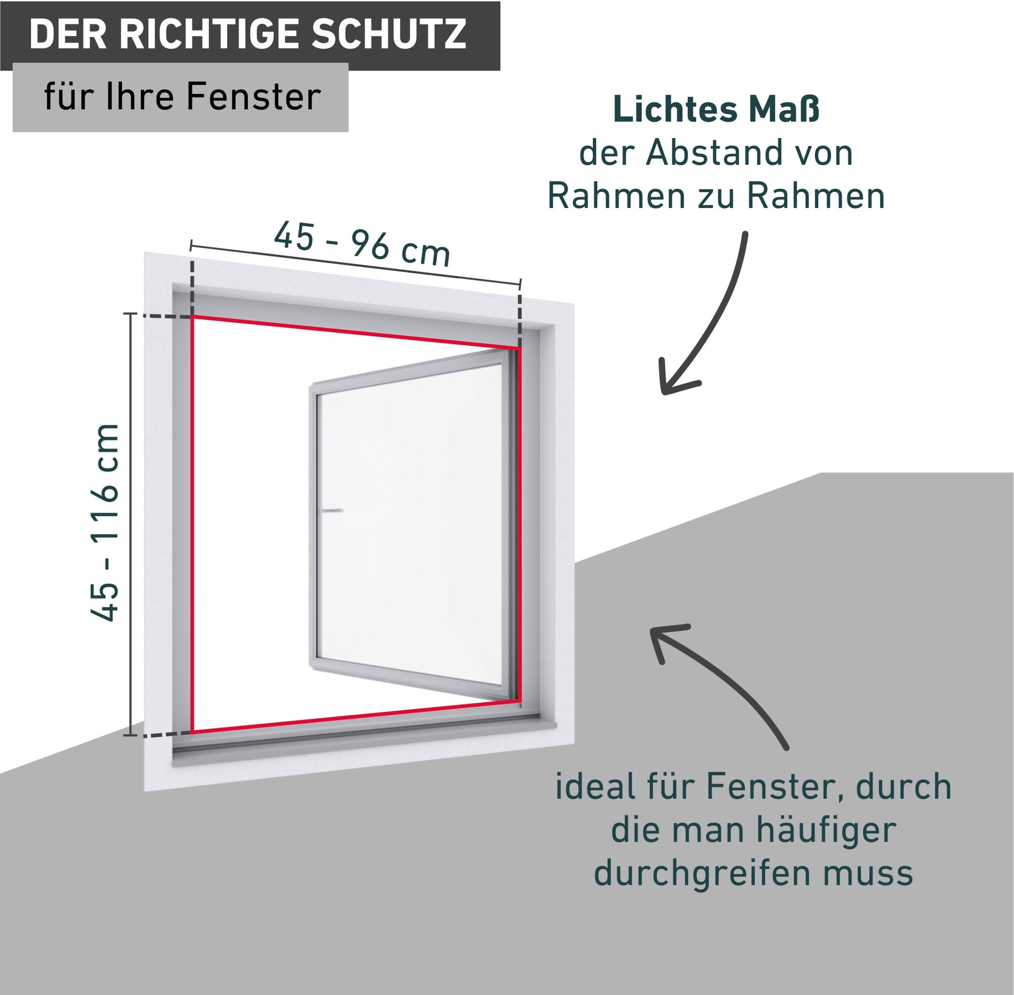 Windhager Insektenschutzplissee »Plisseefenster ULTRA FLAT«, halbtransparent, ohne Bohren, verspannt, Insektenschutz Plissee für Fenster ohne bohren, 100 x 120 cm, anthra