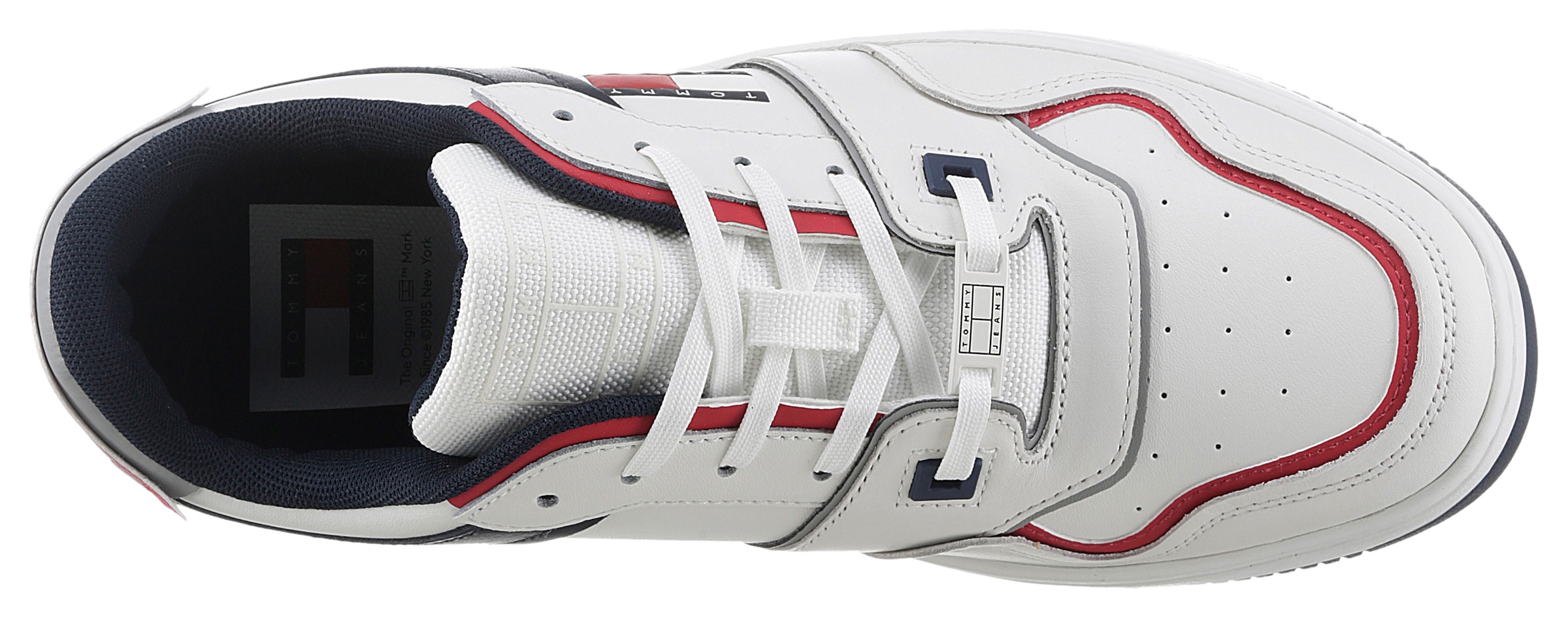 Tommy Jeans Keilsneaker »TJM RETRO BASKET CUPSOLE«, Schnürschuh, Freitzeitschuh, Halbschuh mit Kontrastbesätzen