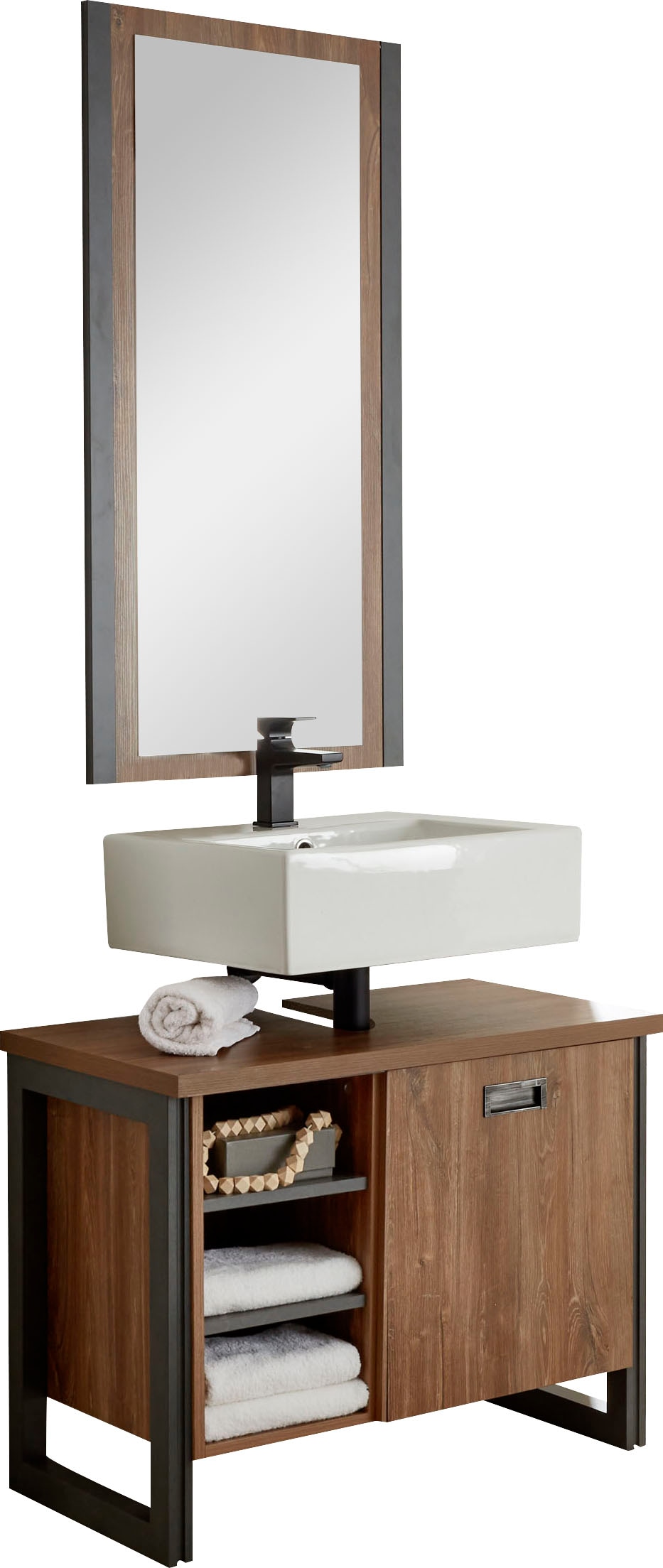 Home affaire Badmöbel-Set »Detroit, Bad im Industrialdesign, 2-teiliges Bad günstig online kaufen