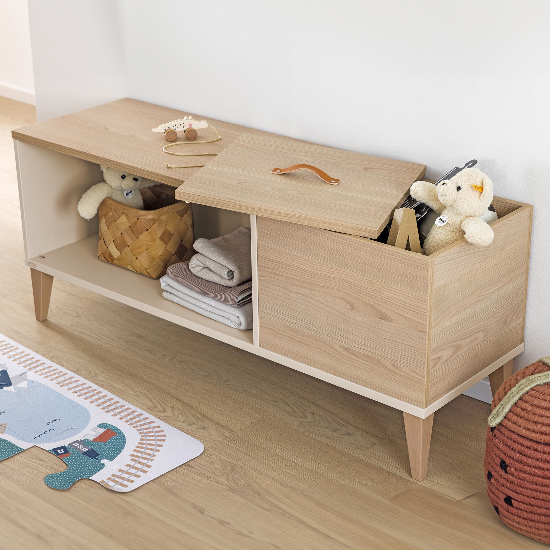 PAIDI Lowboard »MILA & BEN Steiff by PAIDI«, mit integrierter Spielkiste mit Deckel