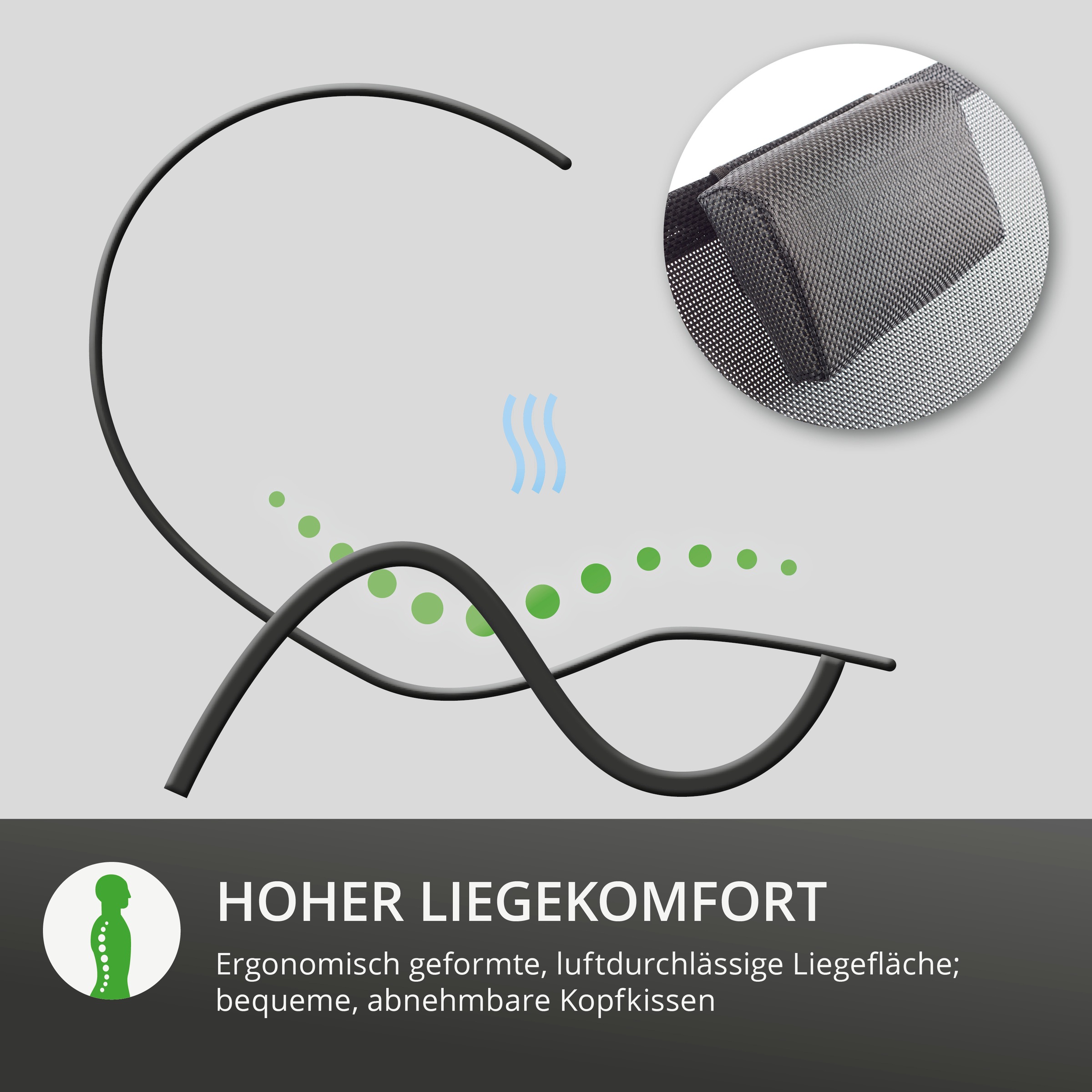 Leco Doppelliege »modern«, mit integriertem Sonnendach, geeignet für 2 Personen