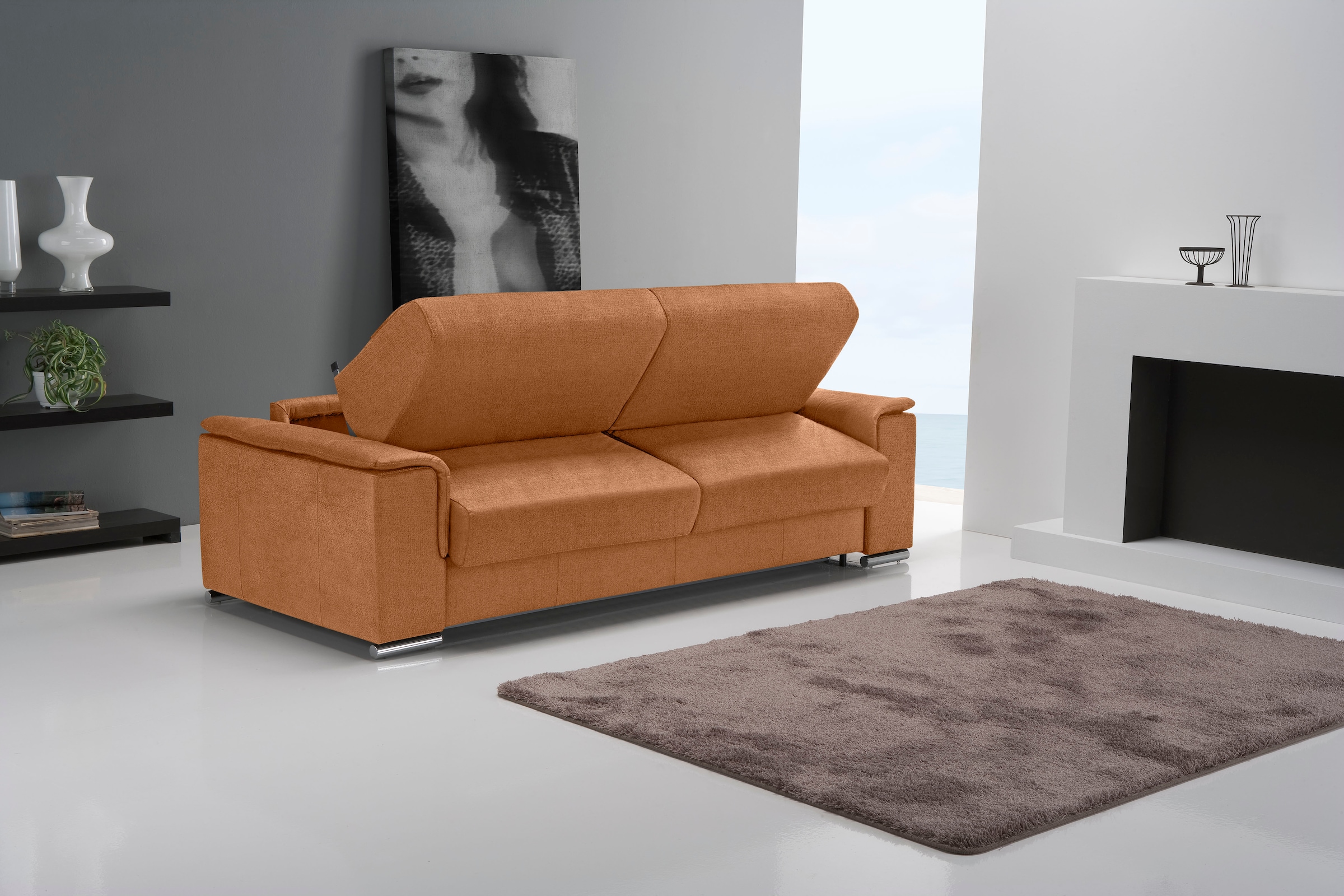 Egoitaliano Schlafsofa »Cecilia, modern & elegant, erstklassiger Sitzkomfort, Dauerschläfer« inkl. Matratze und hochwertigem Metallbettrahmen, toller Schlafkomfort