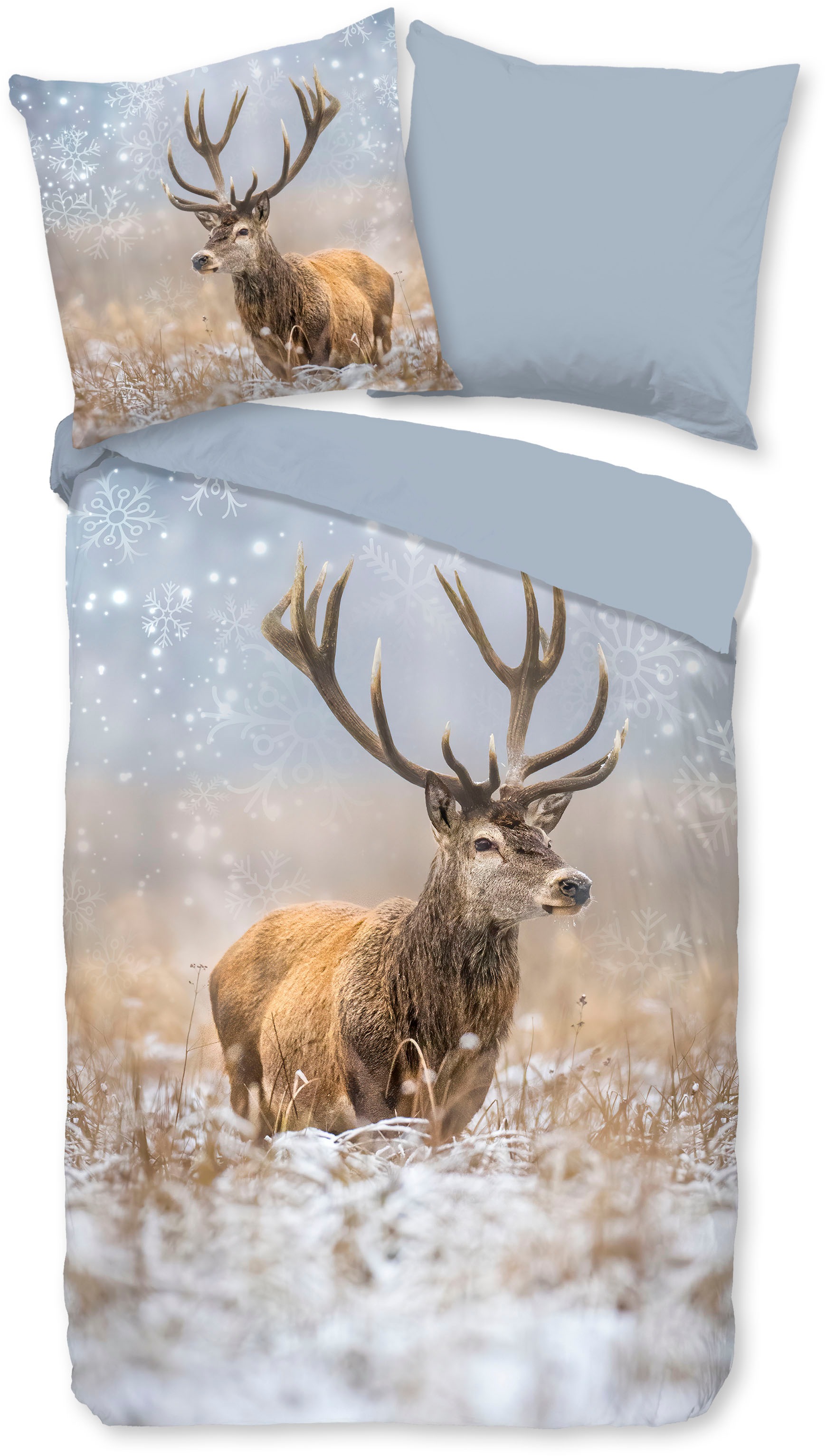 good morning Wendebettwäsche »Jolly« 3 Stk. tlg. Biber, 135x200, Winter, Wa günstig online kaufen